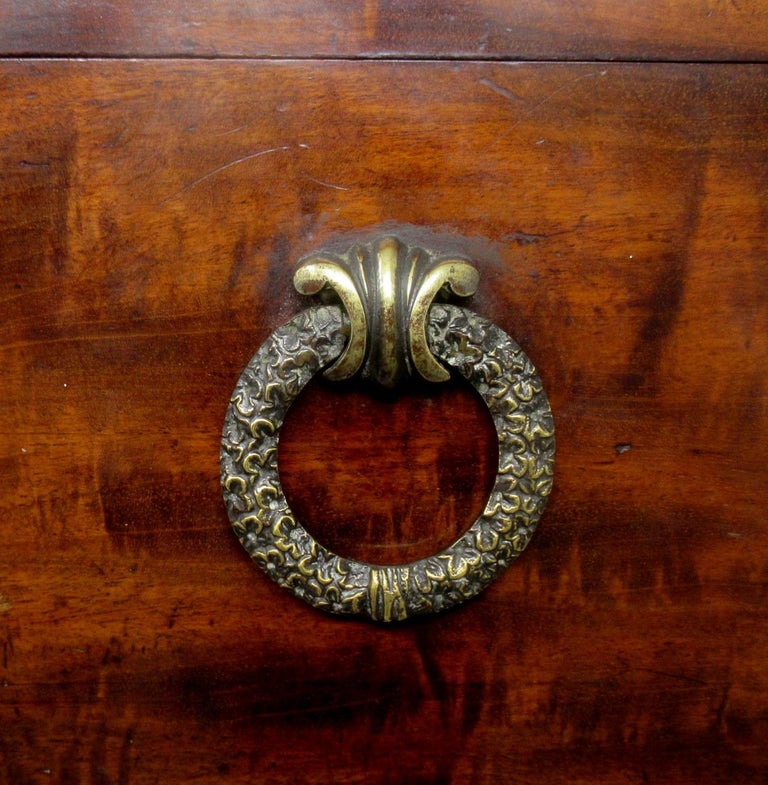 Antique Flame Mahogany English Double Tea Caddy Box Regency Gillows