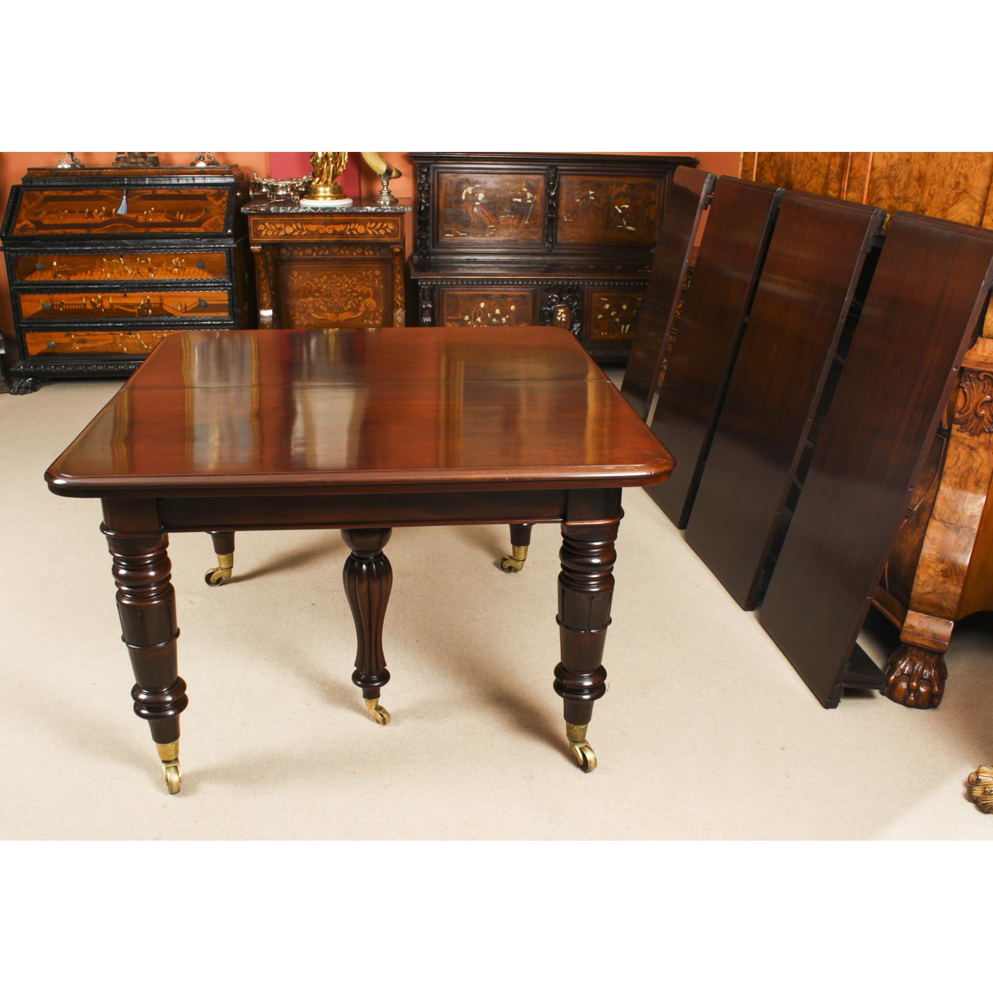 Antique Flame Mahogany Extending Dining Table & 10 Chairs 19th Century 4