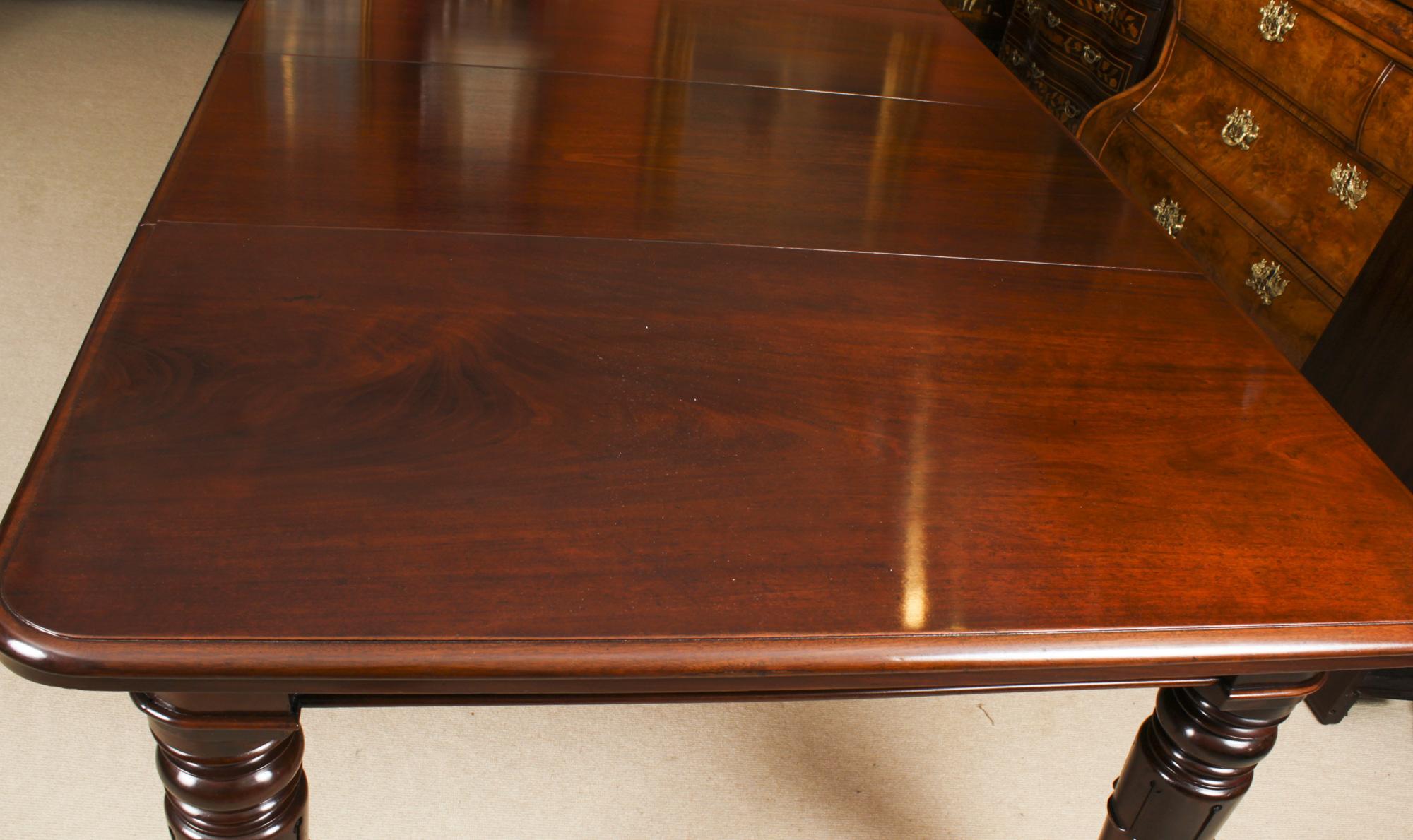 Antique Flame Mahogany Extending Dining Table & 10 Chairs 19th Century 5