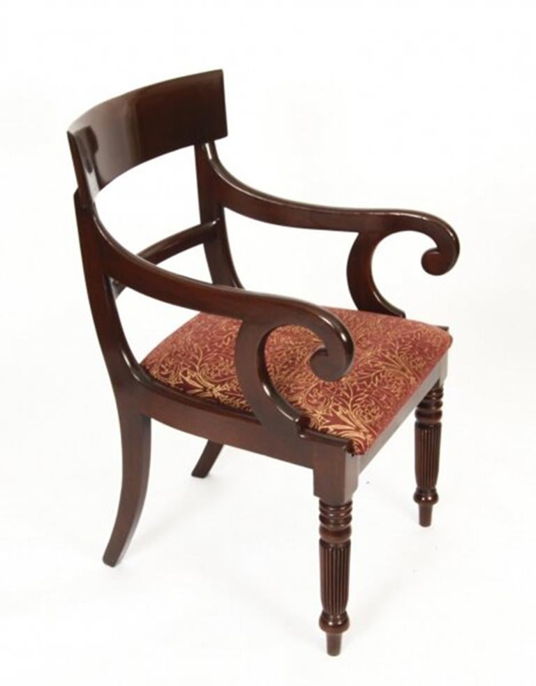 Antique Flame Mahogany Extending Dining Table & 10 Chairs 19th Century 13
