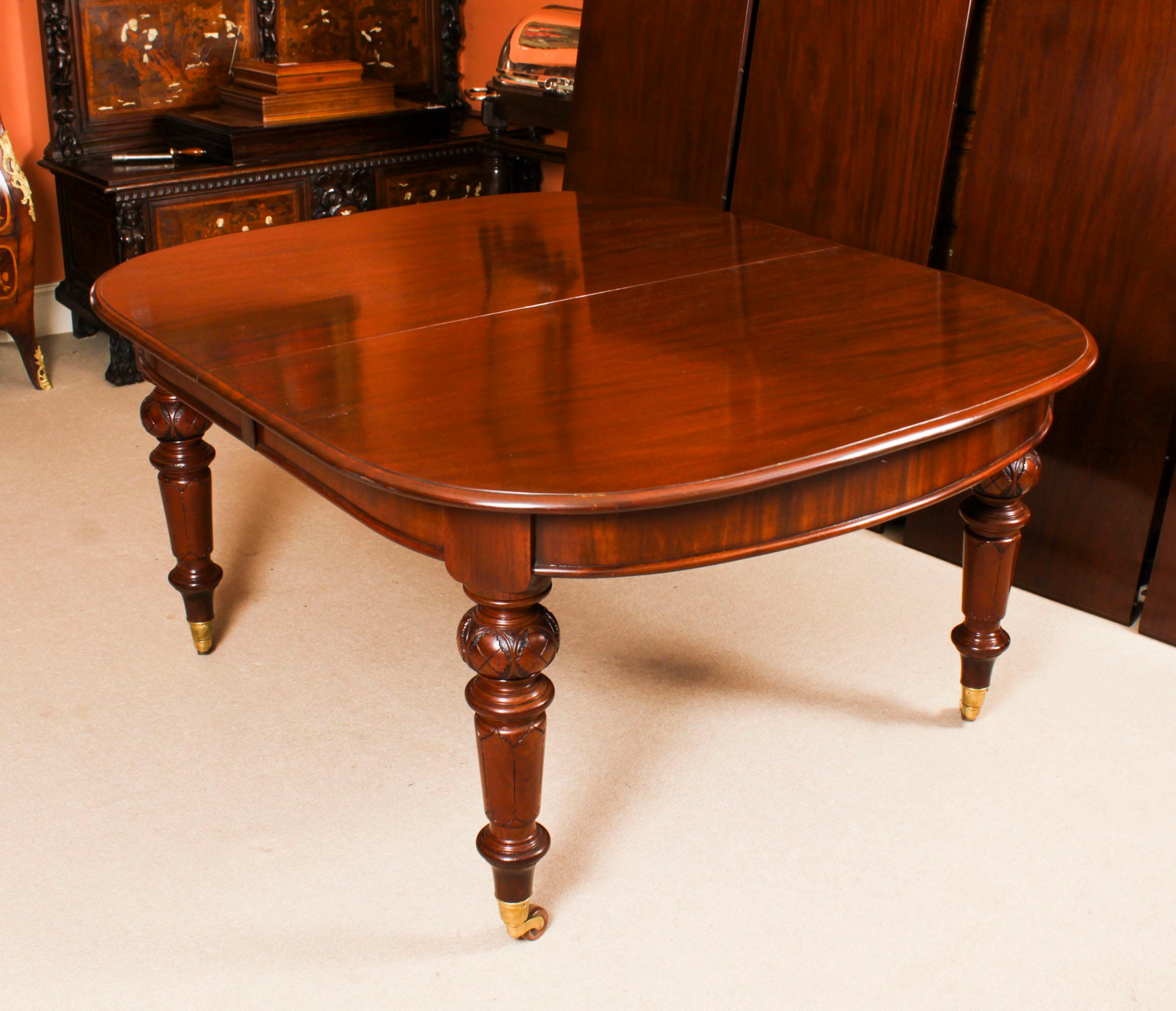 Antique Flame Mahogany Extending Dining Table & 12 ShieldBack Chairs 6