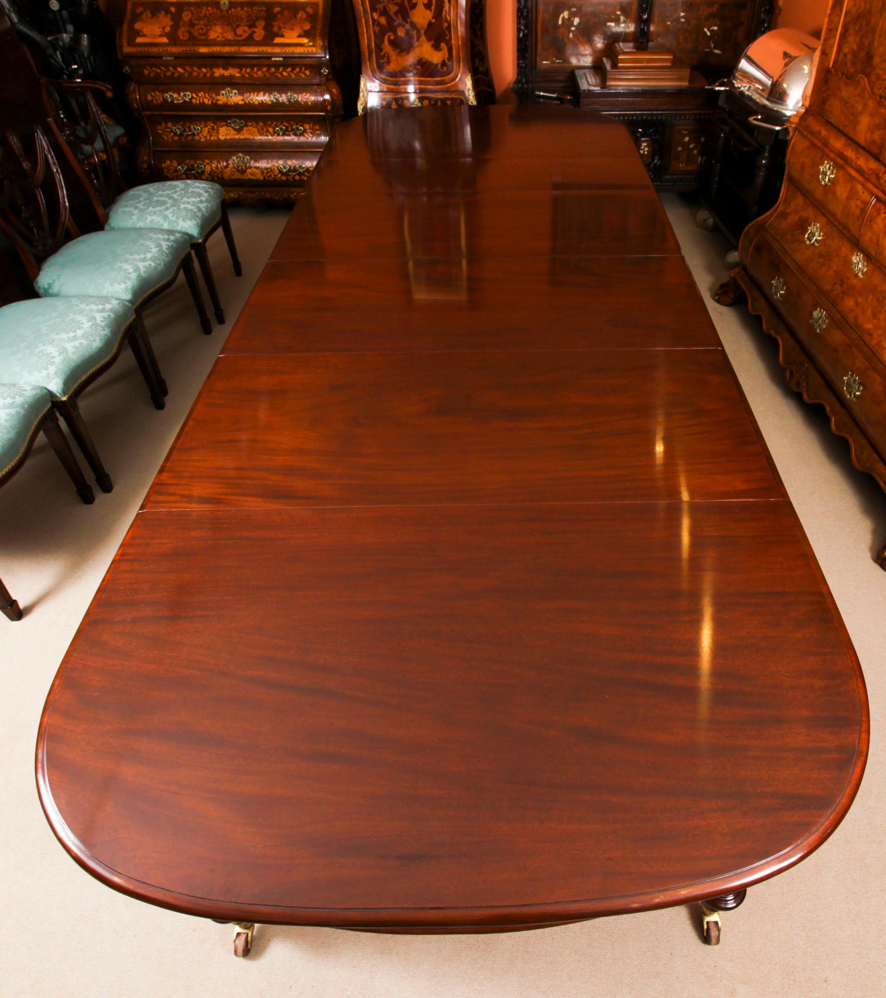 Antique Flame Mahogany Extending Dining Table & 12 ShieldBack Chairs 2