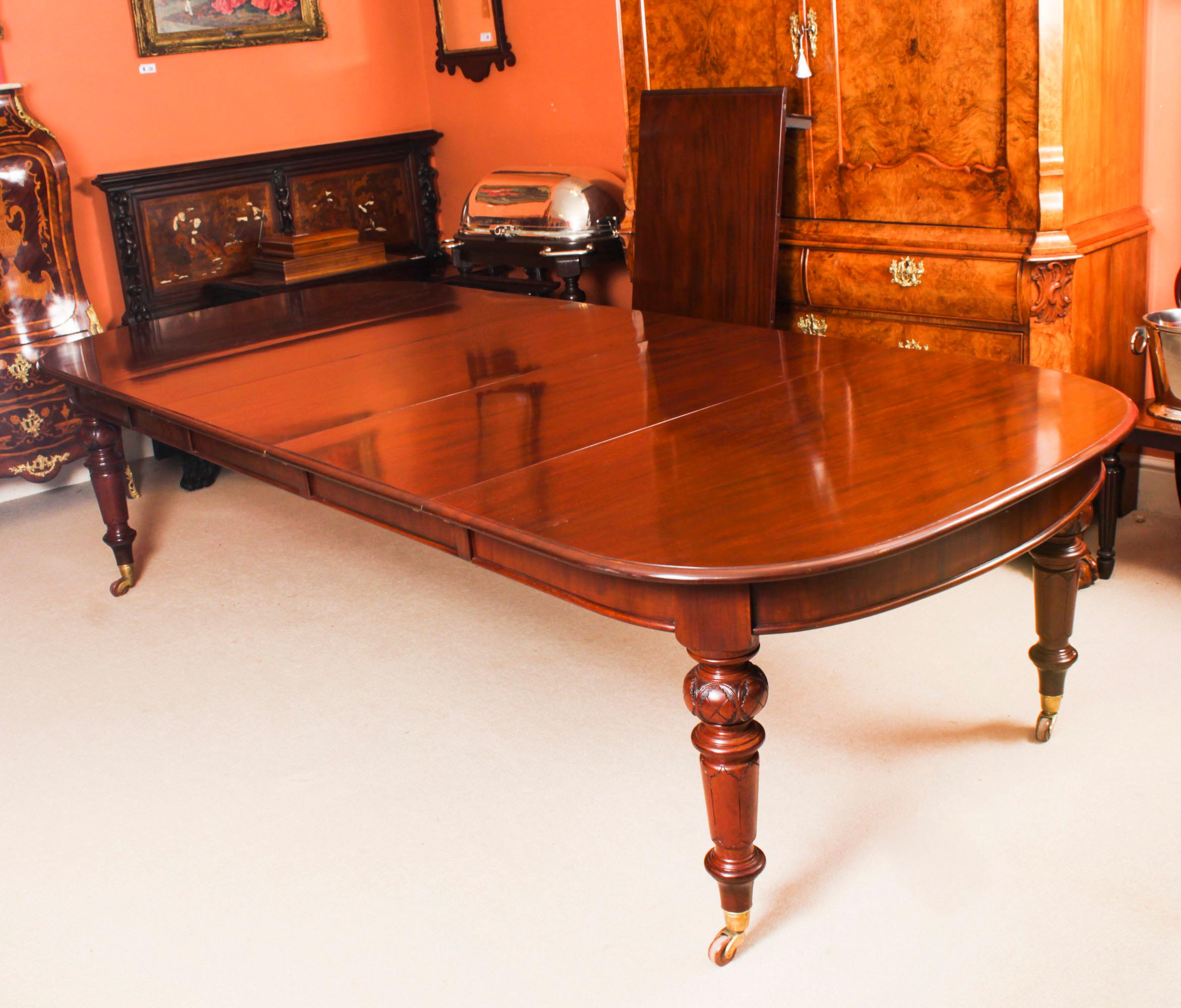 Antique Flame Mahogany Extending Dining Table & 12 ShieldBack Chairs 3