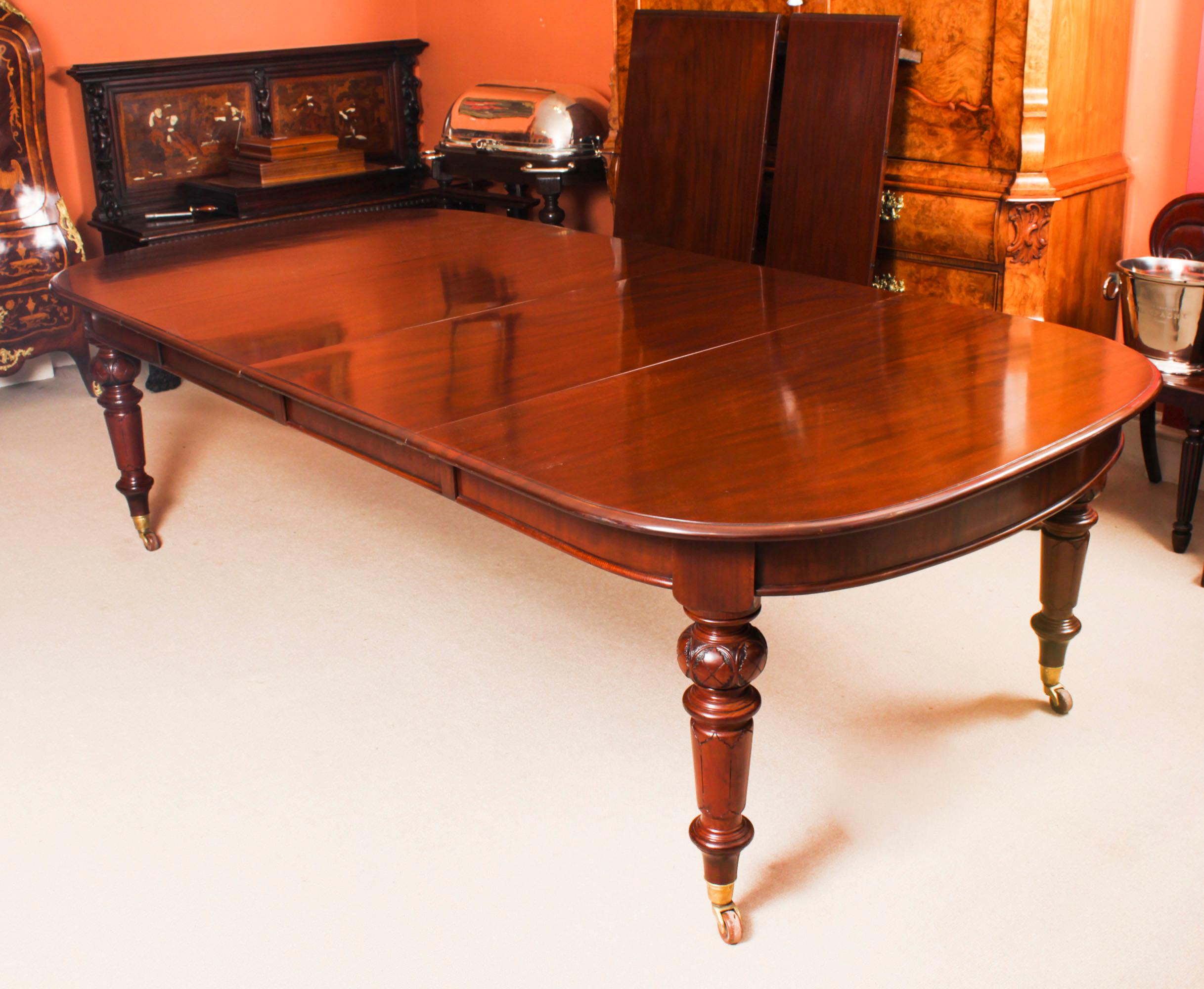 Antique Flame Mahogany Extending Dining Table & 12 ShieldBack Chairs 4