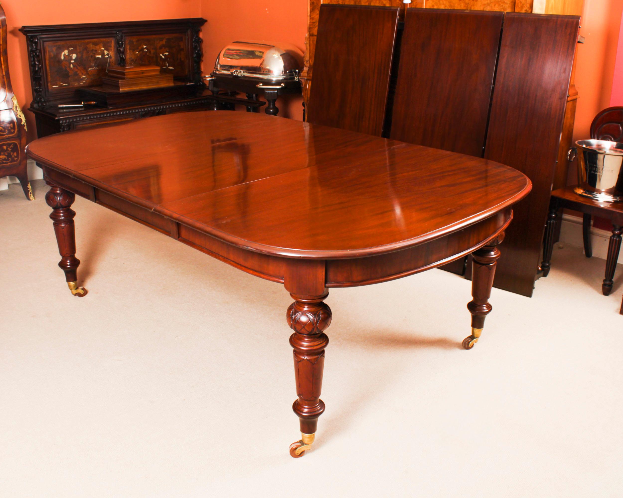 Antique Flame Mahogany Extending Dining Table & 12 ShieldBack Chairs 5