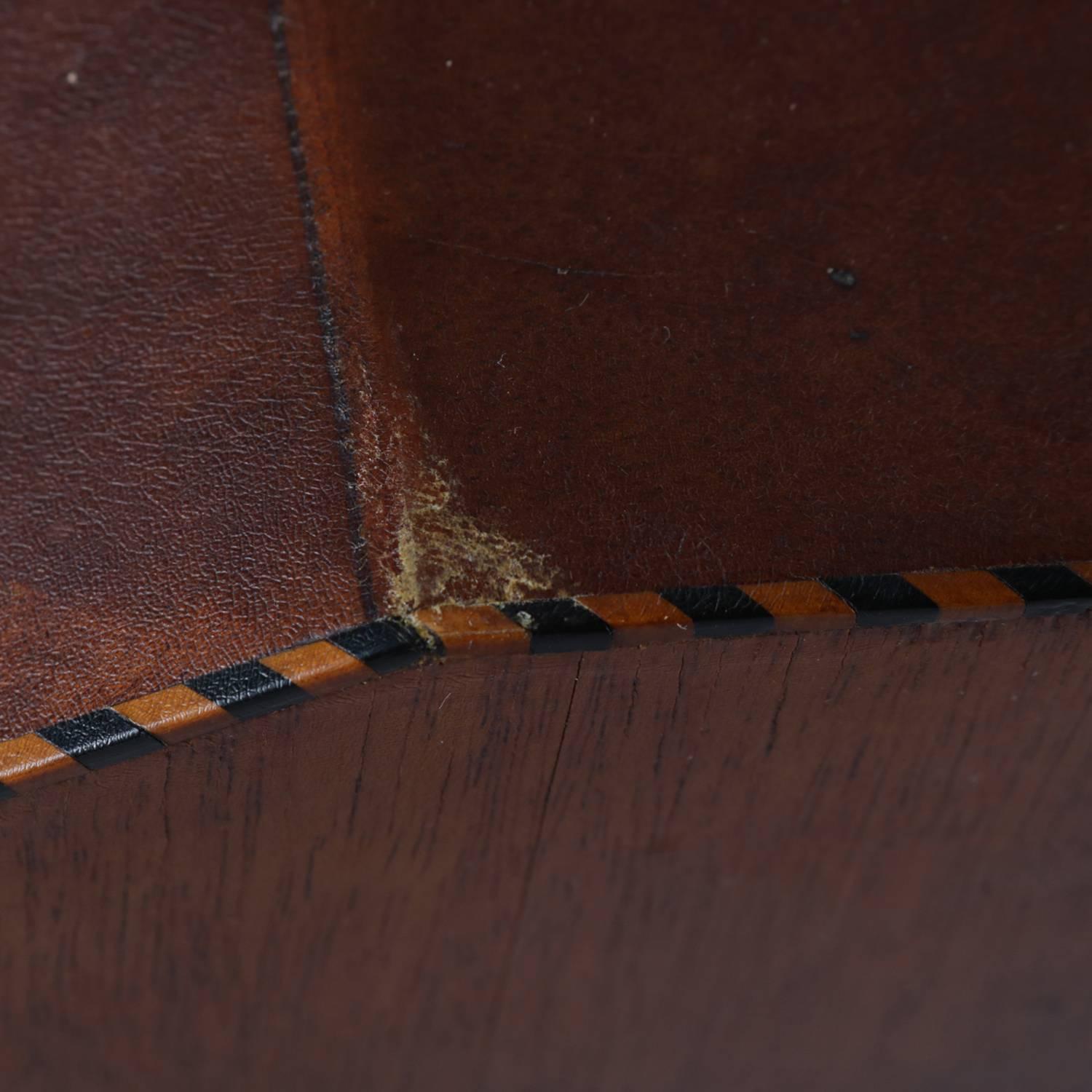 Antique Flame Mahogany Federal Banded, Ebonized and Inlaid Knife Box, circa 1830 1