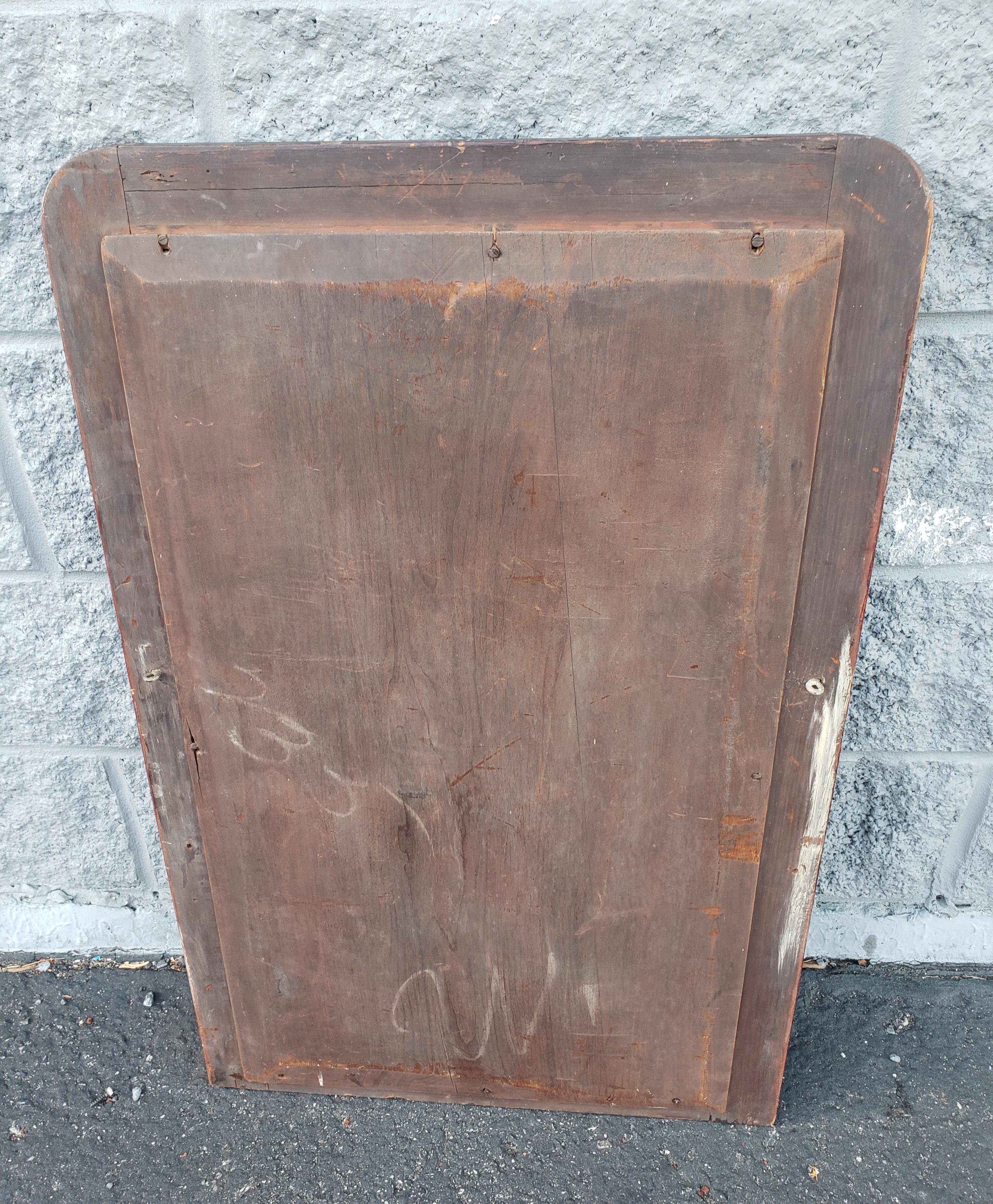 Antique Flame Mahogany Frame Wall Mirror, Circa 1870s In Good Condition For Sale In Germantown, MD