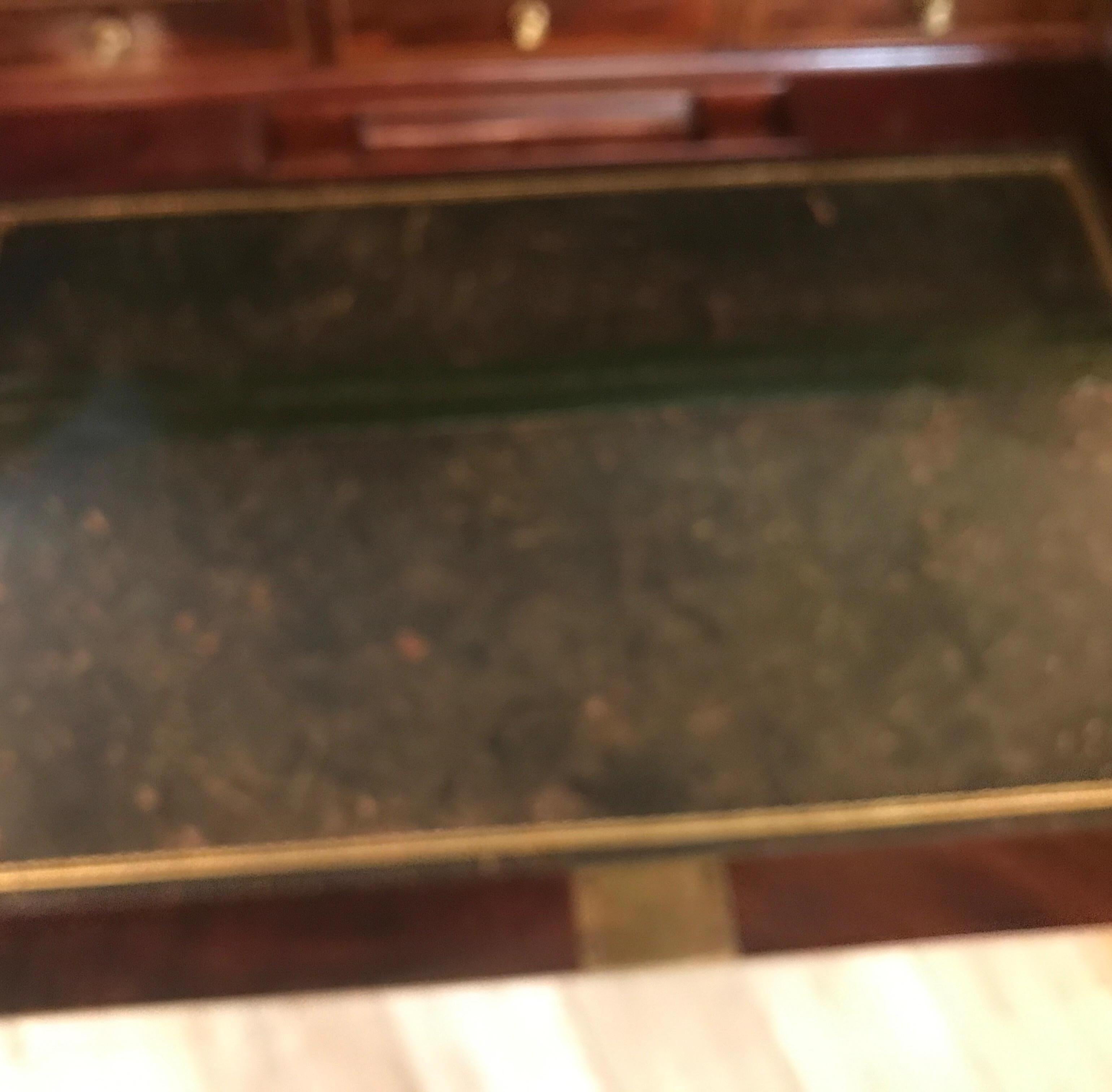 Antique Flame Mahogany Inlaid Fall Front Desk with Inlay 2