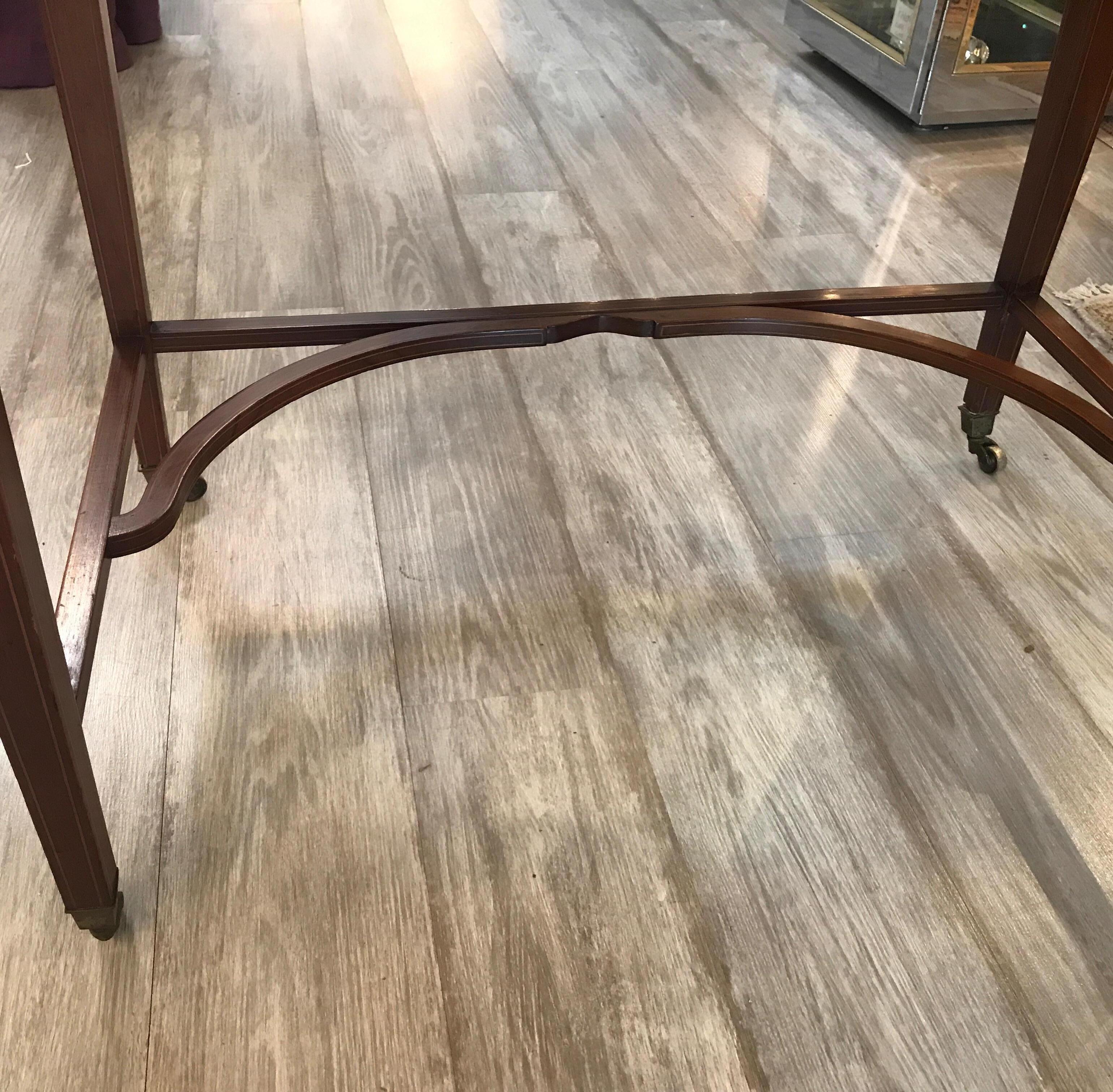 Antique Flame Mahogany Inlaid Fall Front Desk with Inlay 4