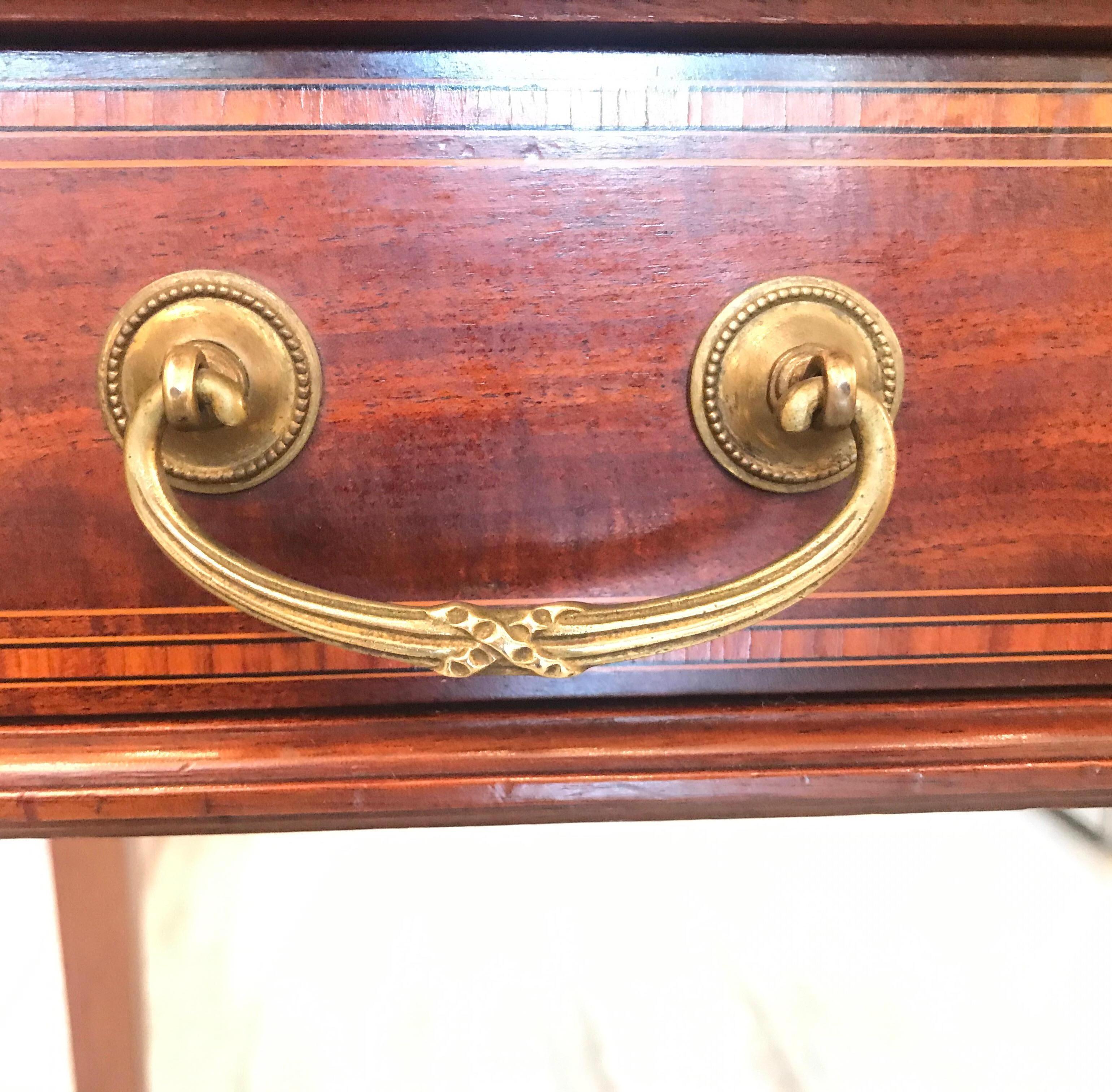 Antique Flame Mahogany Inlaid Fall Front Desk with Inlay 5