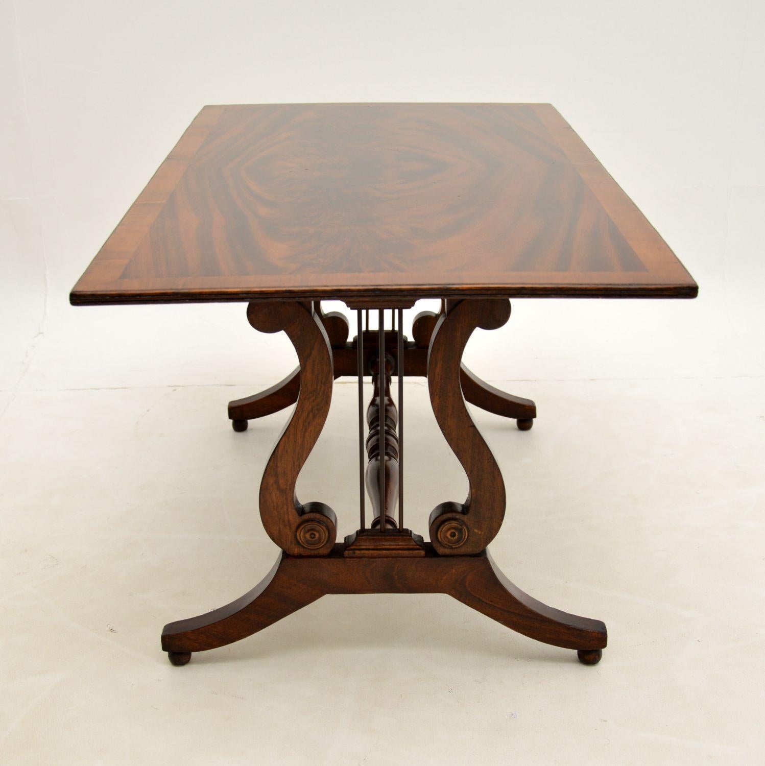 20th Century Antique Flame Mahogany Regency Style Coffee Table
