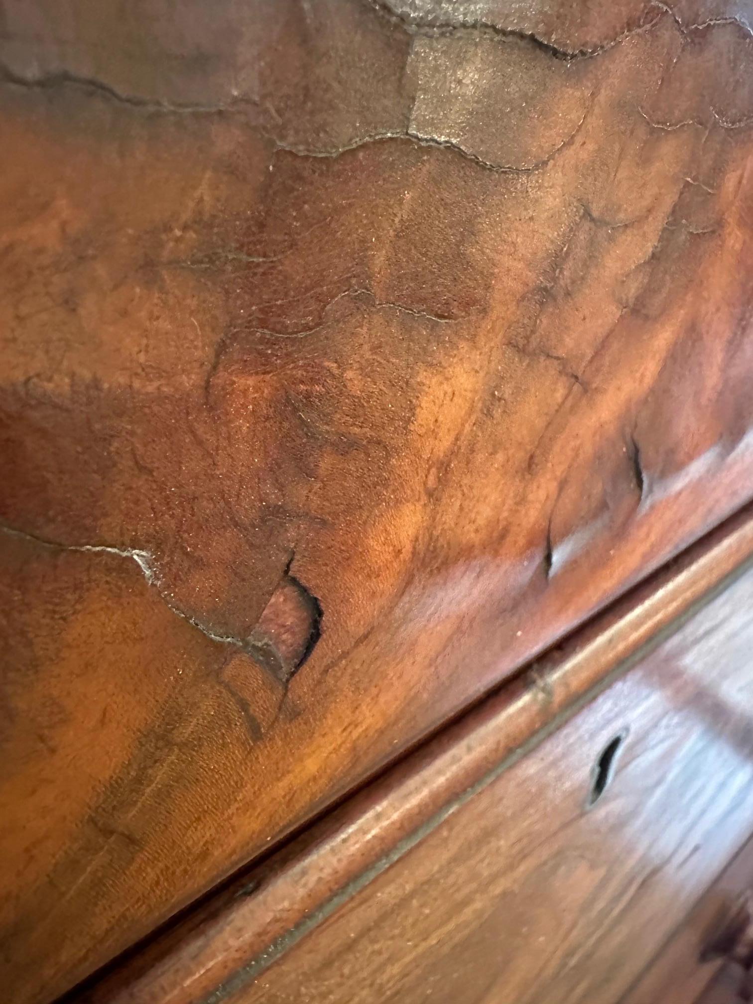 Antique Flame Mahogany Scottish Tall Chest of Drawers 9