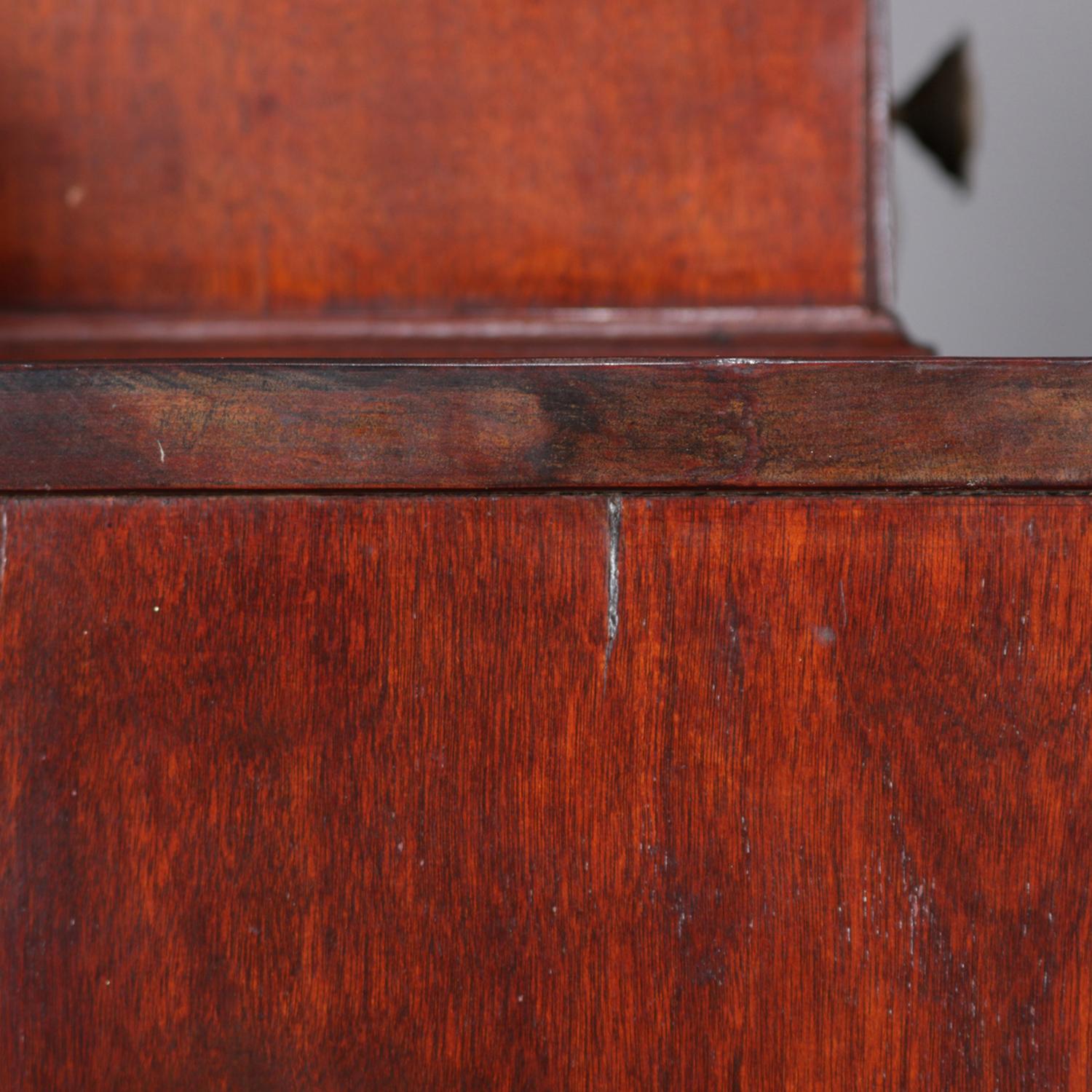 Antique Flame Mahogany Sheraton Chest with Full Rope Twist Columns, circa 1830 5