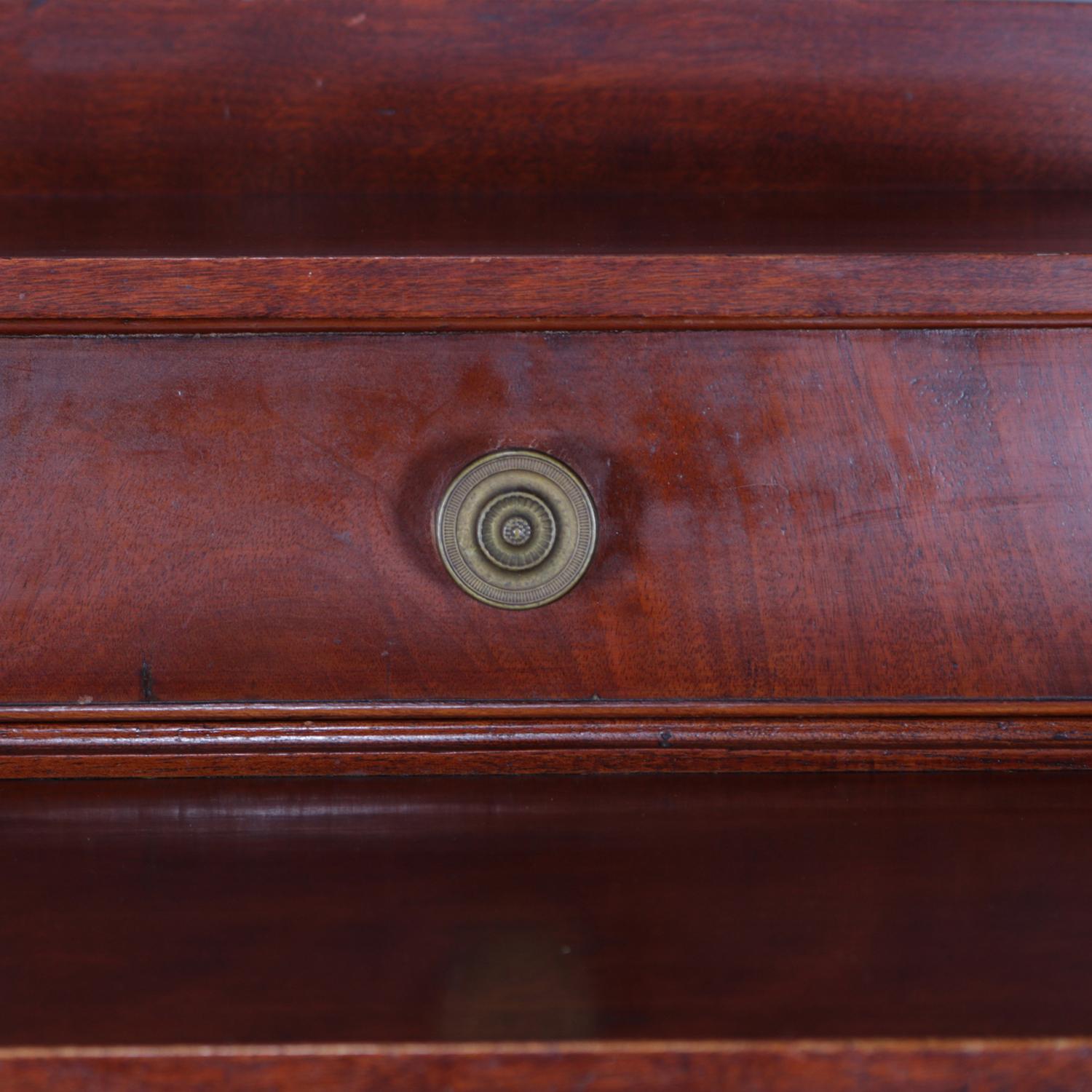 19th Century Antique Flame Mahogany Sheraton Chest with Full Rope Twist Columns, circa 1830
