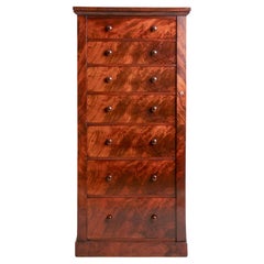 Used Flame Mahogany Wellington Chest, c.1850