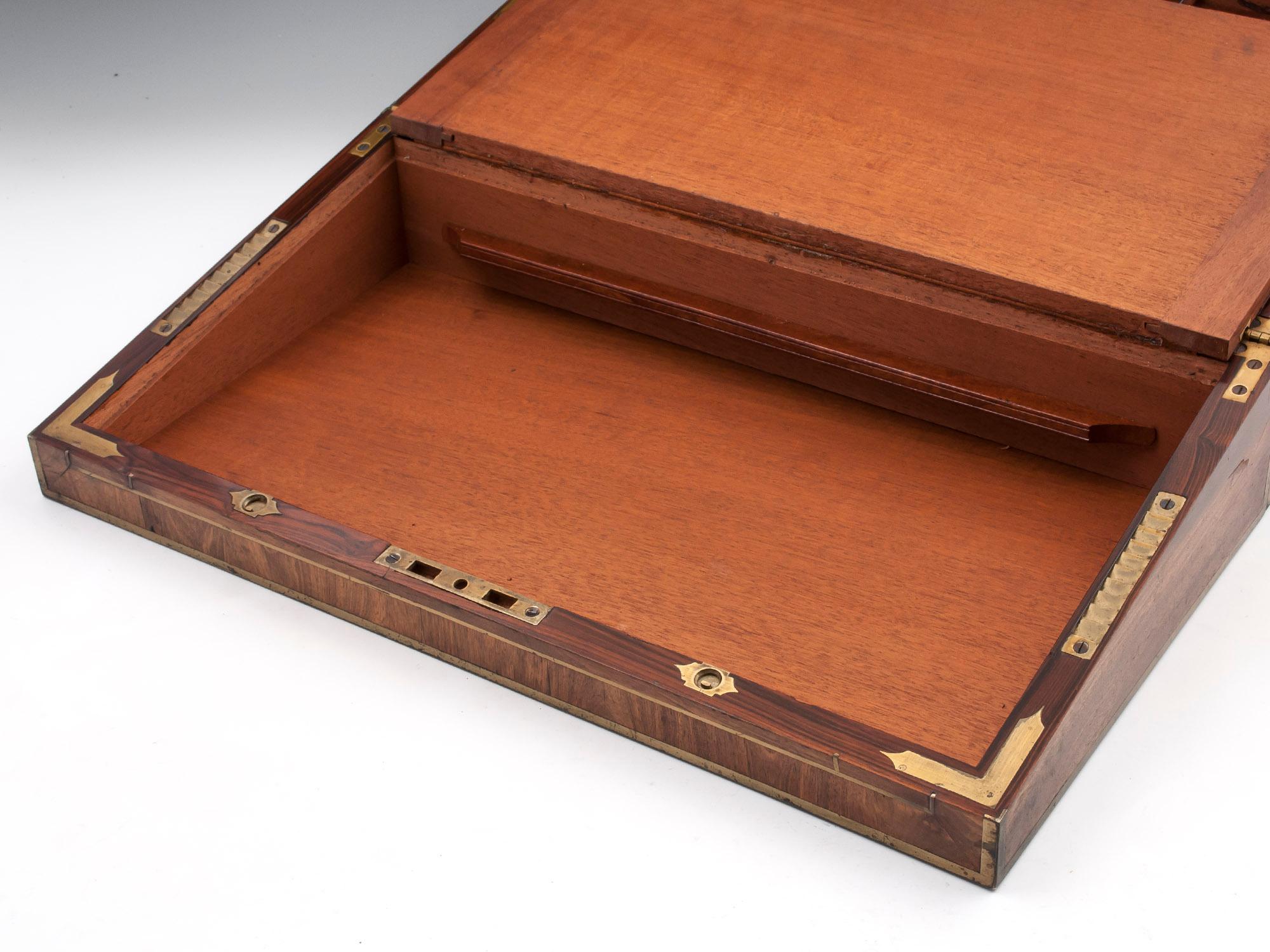 Antique Mahogany Writing Box has secret compartments Early 19th Century  4