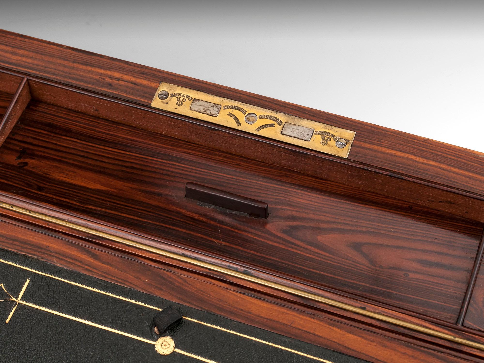 Antique Mahogany Writing Box has secret compartments Early 19th Century  7