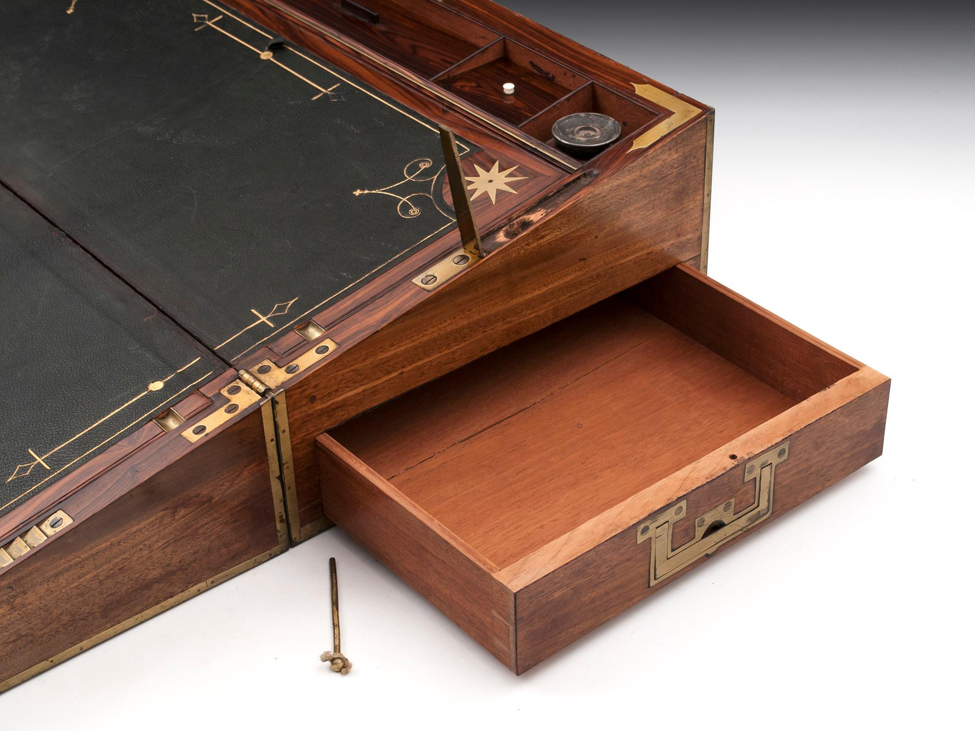 Antique Mahogany Writing Box has secret compartments Early 19th Century  9