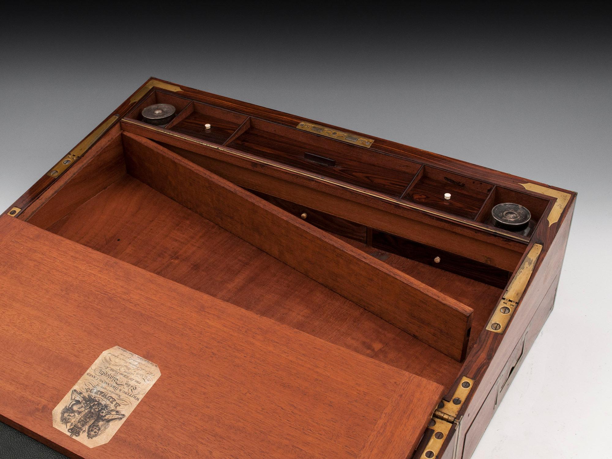 Antique Mahogany Writing Box has secret compartments Early 19th Century  10