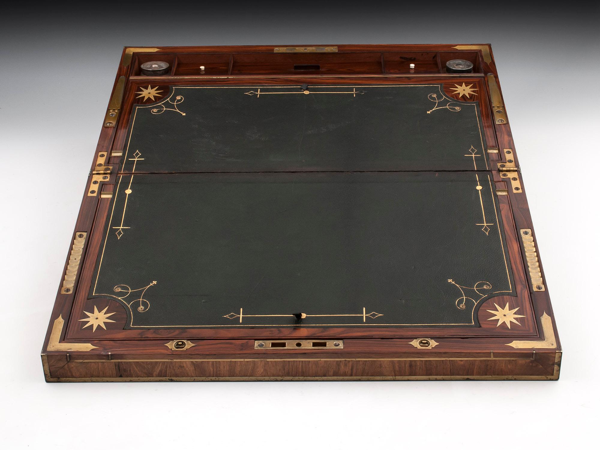 Antique Mahogany Writing Box has secret compartments Early 19th Century  1