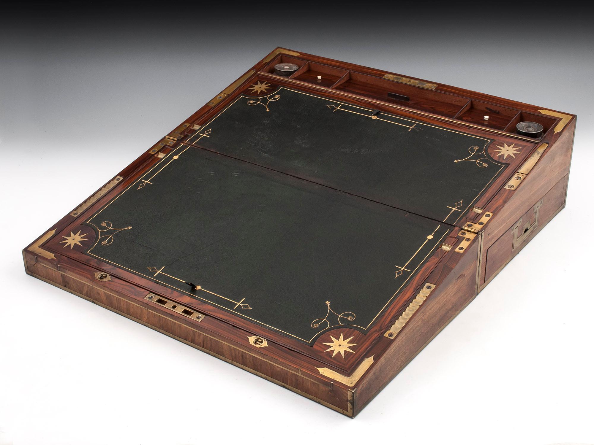 Antique Mahogany Writing Box has secret compartments Early 19th Century  2