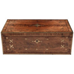 Antique Mahogany Writing Box has secret compartments Early 19th Century 