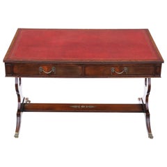 Antique Flame Mahogany Writing Table Desk 19th Century Revival, C1920