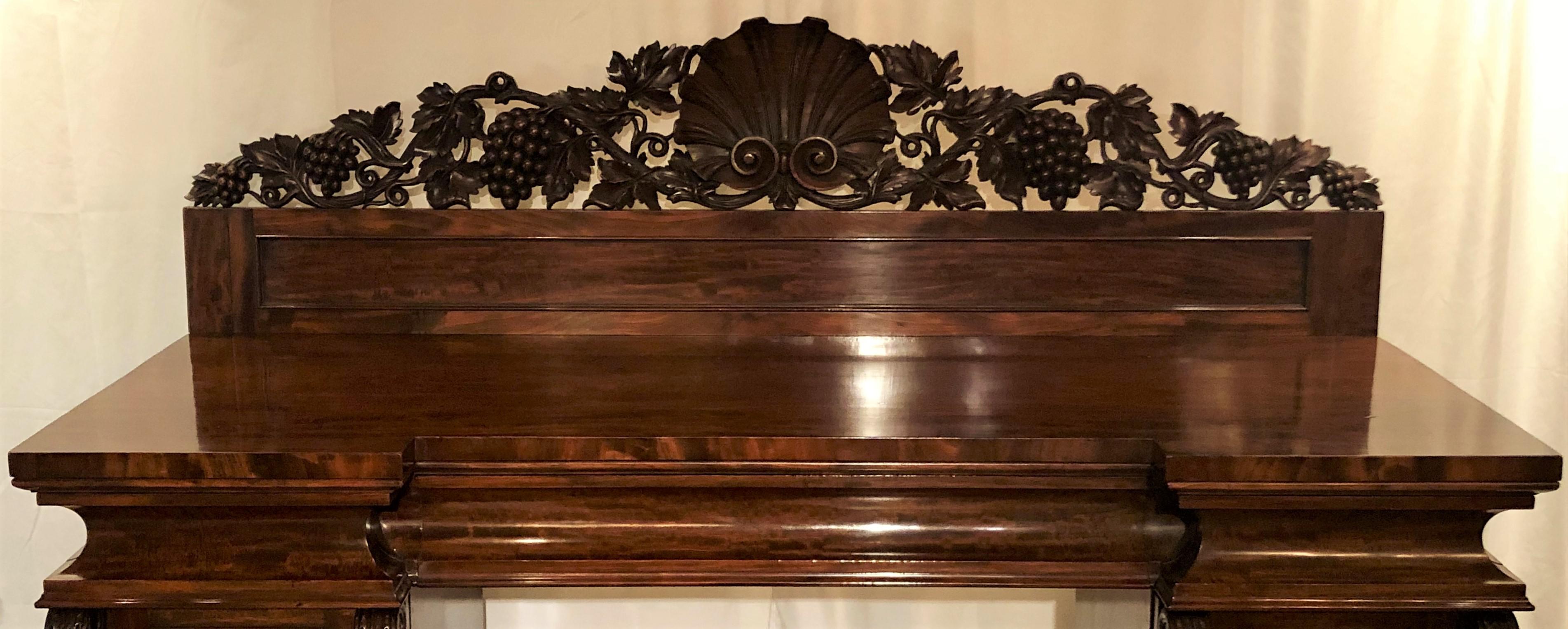 This sideboard has lovely, rich carving. The richly carved top can be removed if you wish to have a more linear sideboard.