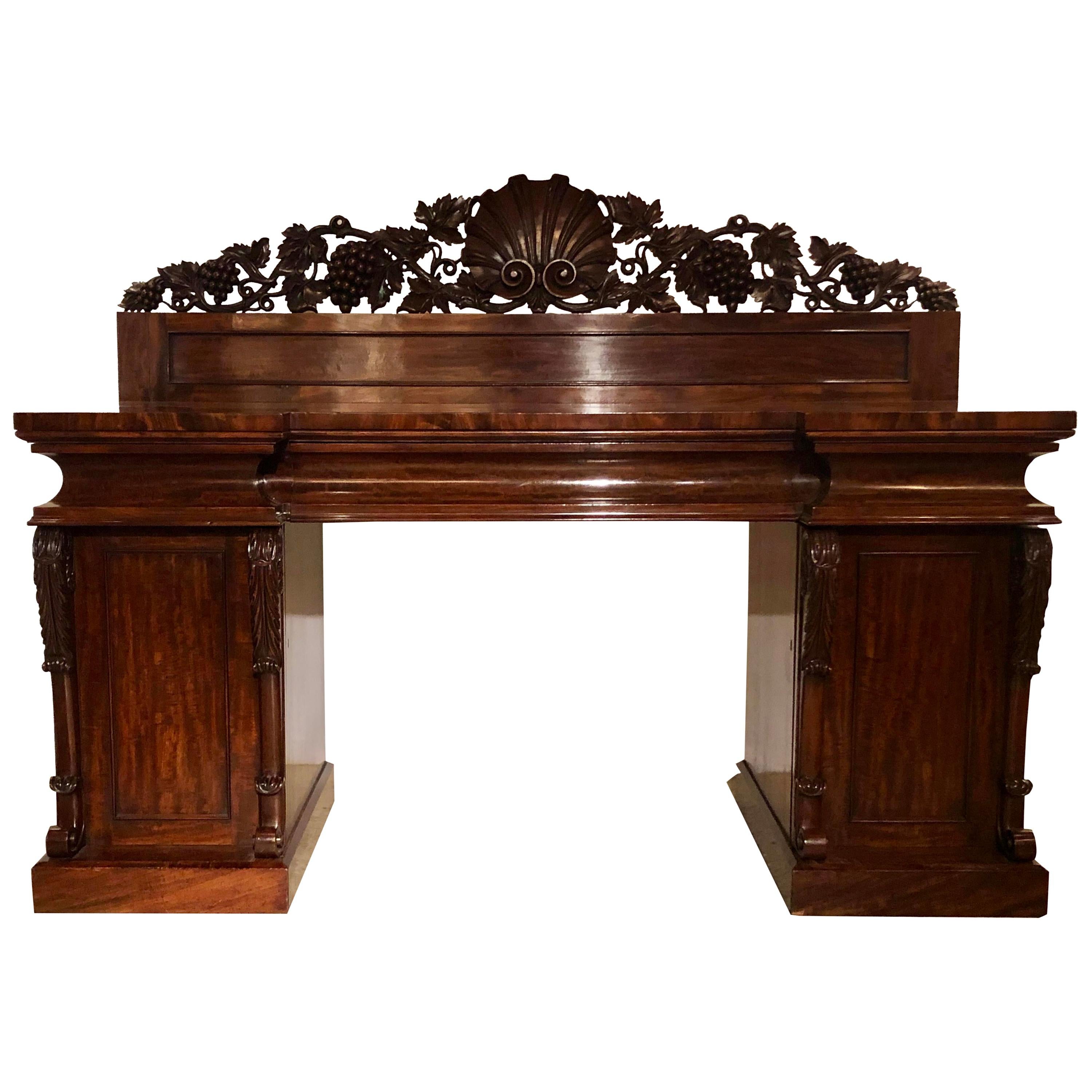Antique Flamed Mahogany Sideboard For Sale