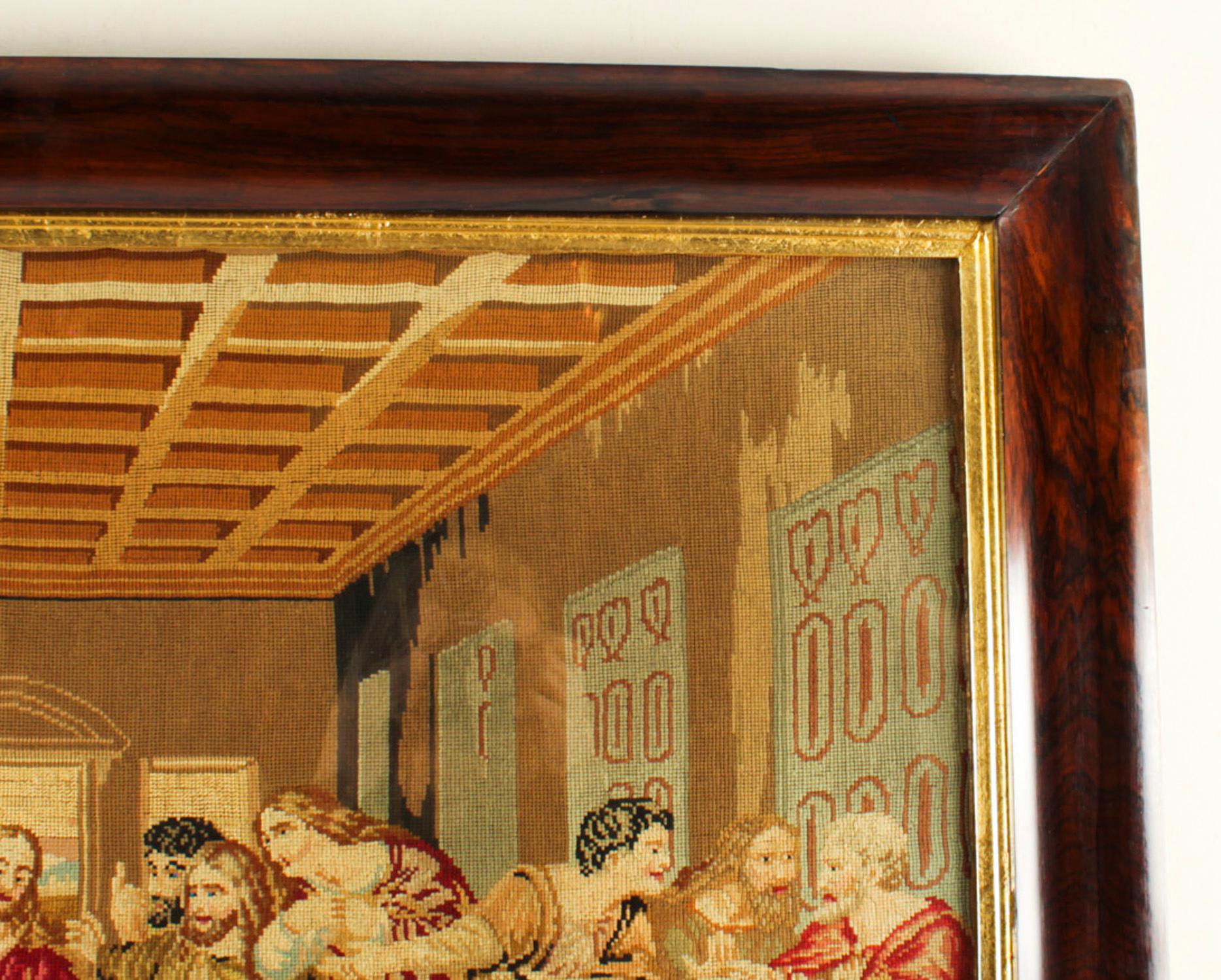 Belgian Antique Flanders Tapestry of the Last Supper 19th C For Sale