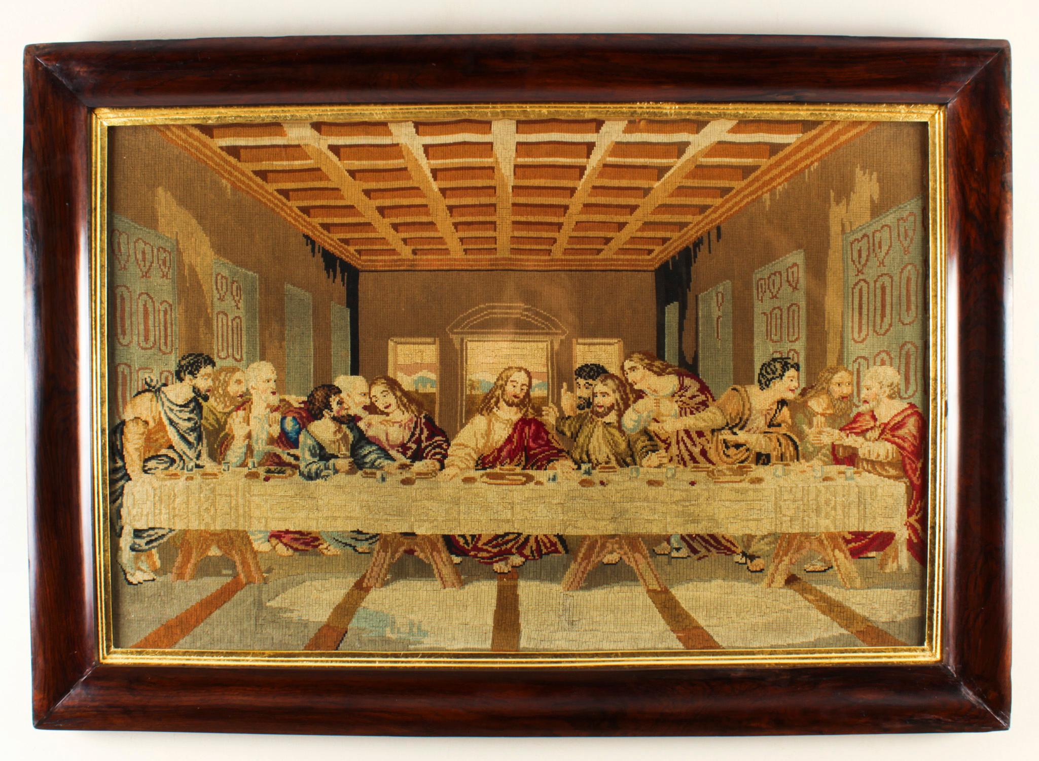 Antique Flanders Tapestry of the Last Supper 19th C In Good Condition For Sale In London, GB