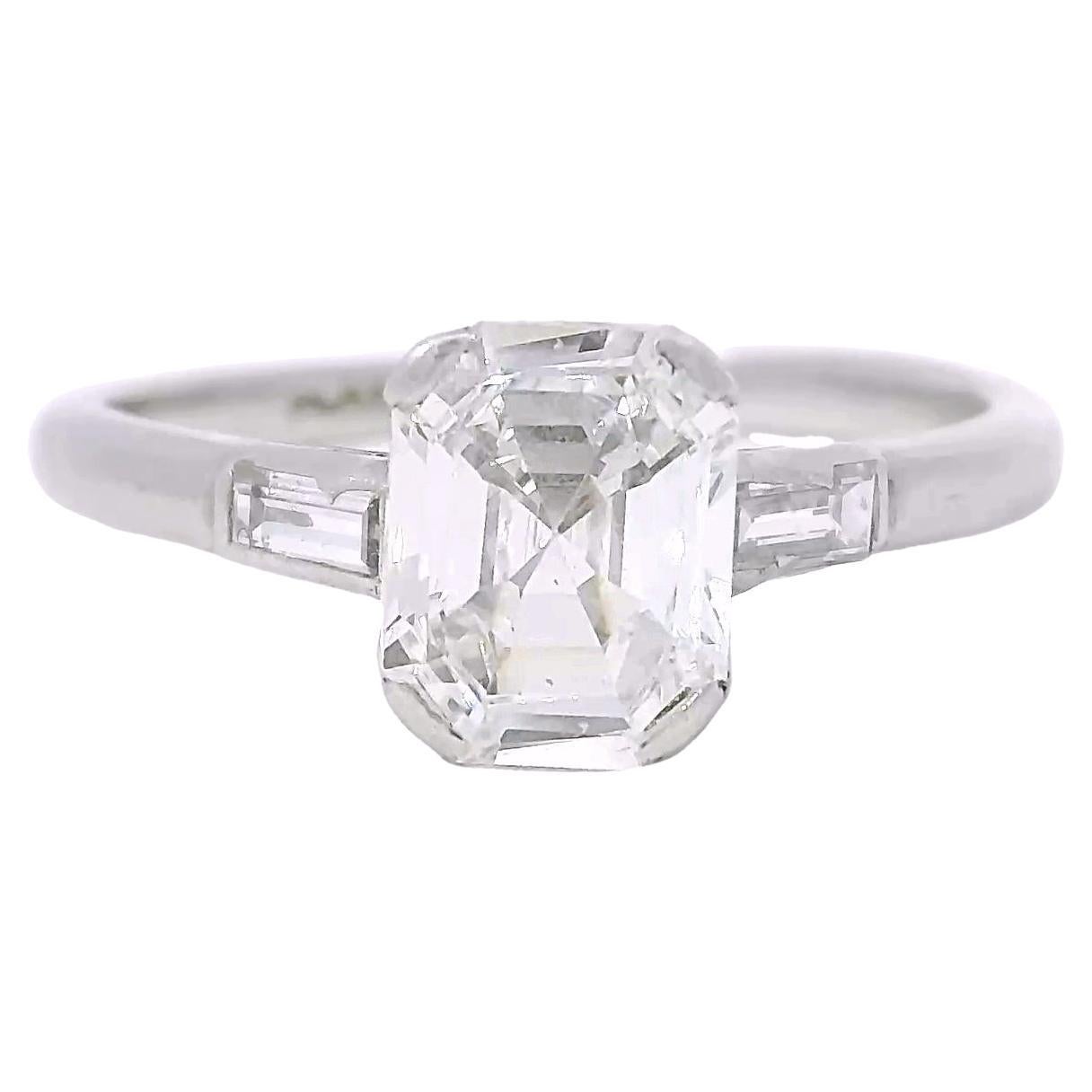 Antique Flat Step Cut Diamond ring, ca. 1900 For Sale