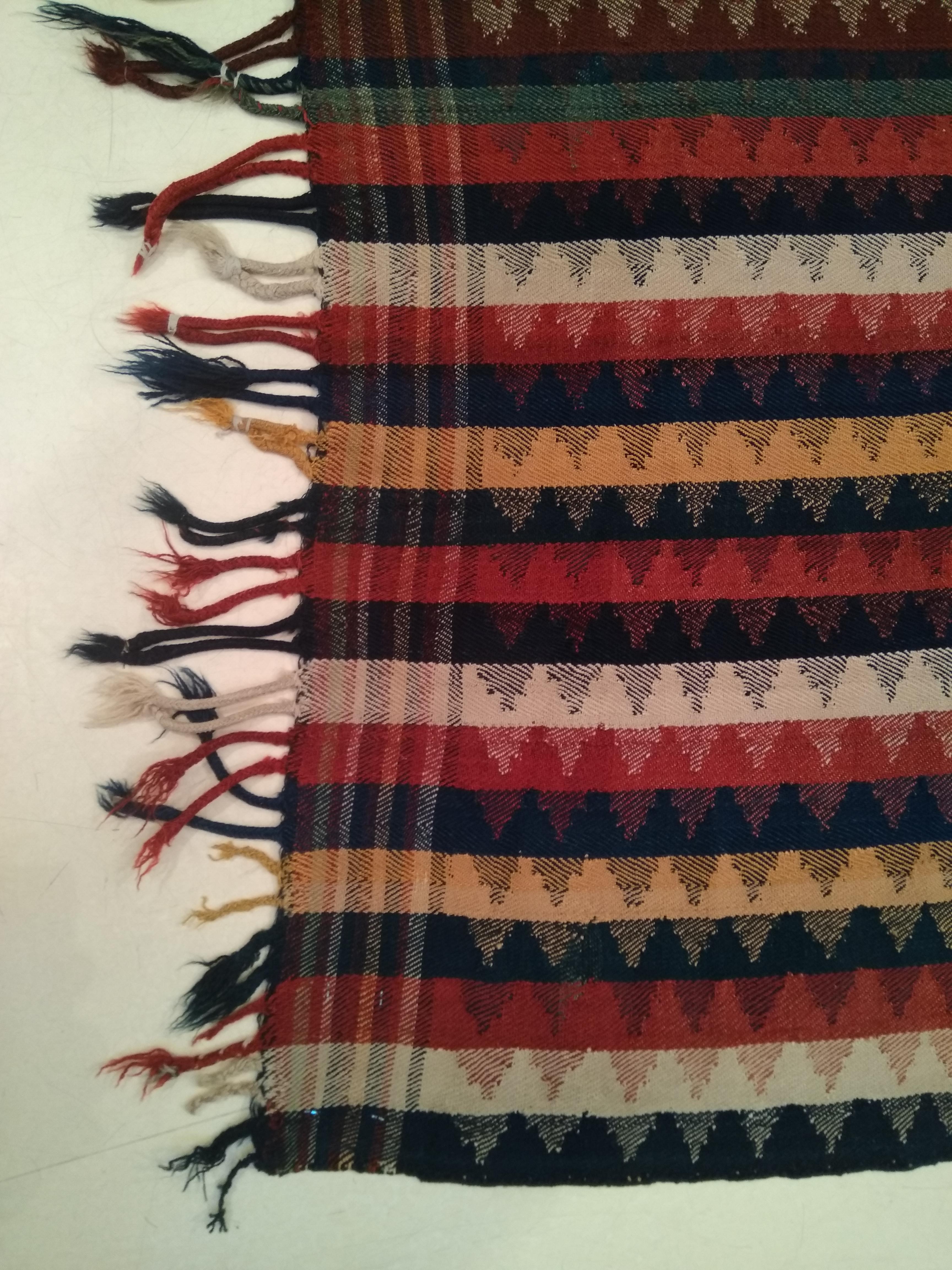 Antique Flat-Woven Azeri Shaddah Kilim Rug In Good Condition For Sale In Milan, IT