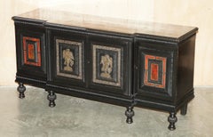 ANTIQUE FLEMISH 18TH CENTURY EBONiSED BRONZE CHERUB & TORTOISESHELL SIDEBOARD
