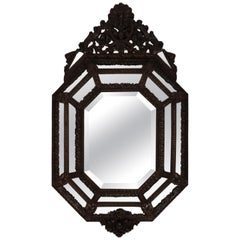Antiguo Marginal Flamenco Siglo XIX  Espejo Repousse, hacia 1880