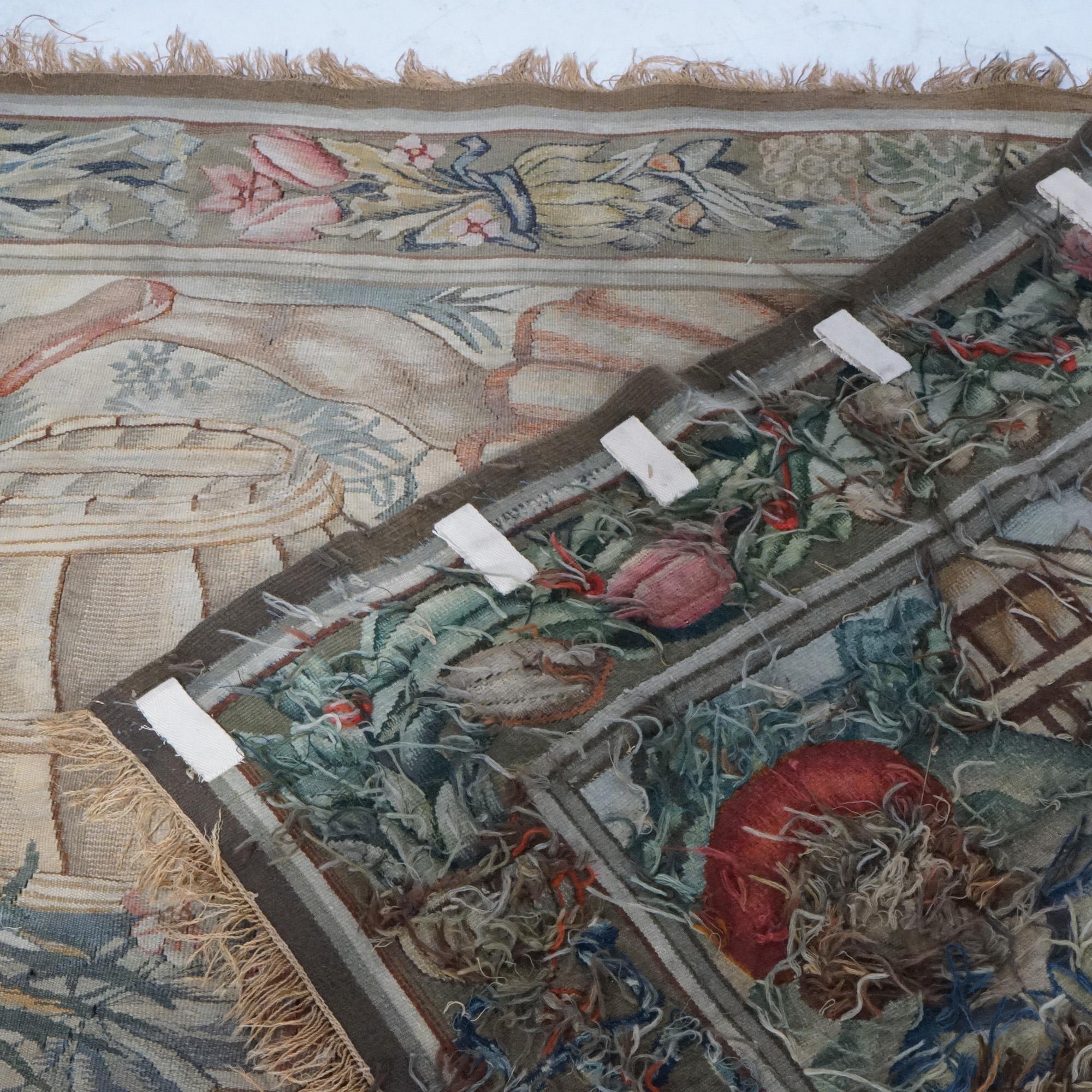 Antique Flemish Belgian Wall Tapestry with Genre Scene 19thC For Sale 6