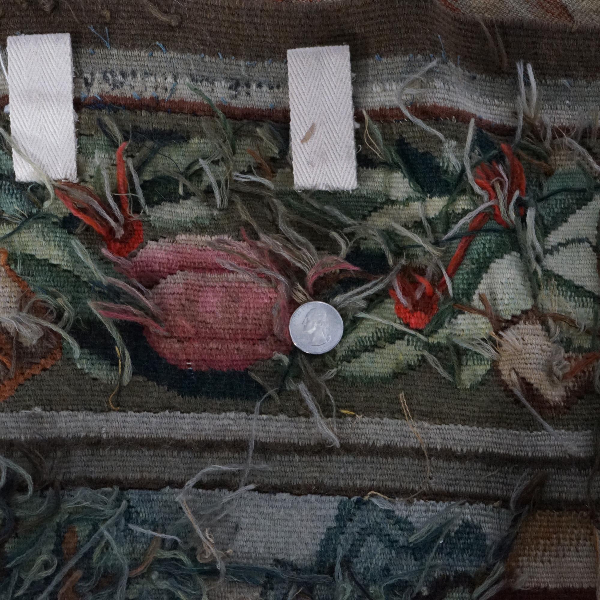 Antique Flemish Belgian Wall Tapestry with Genre Scene 19thC For Sale 7