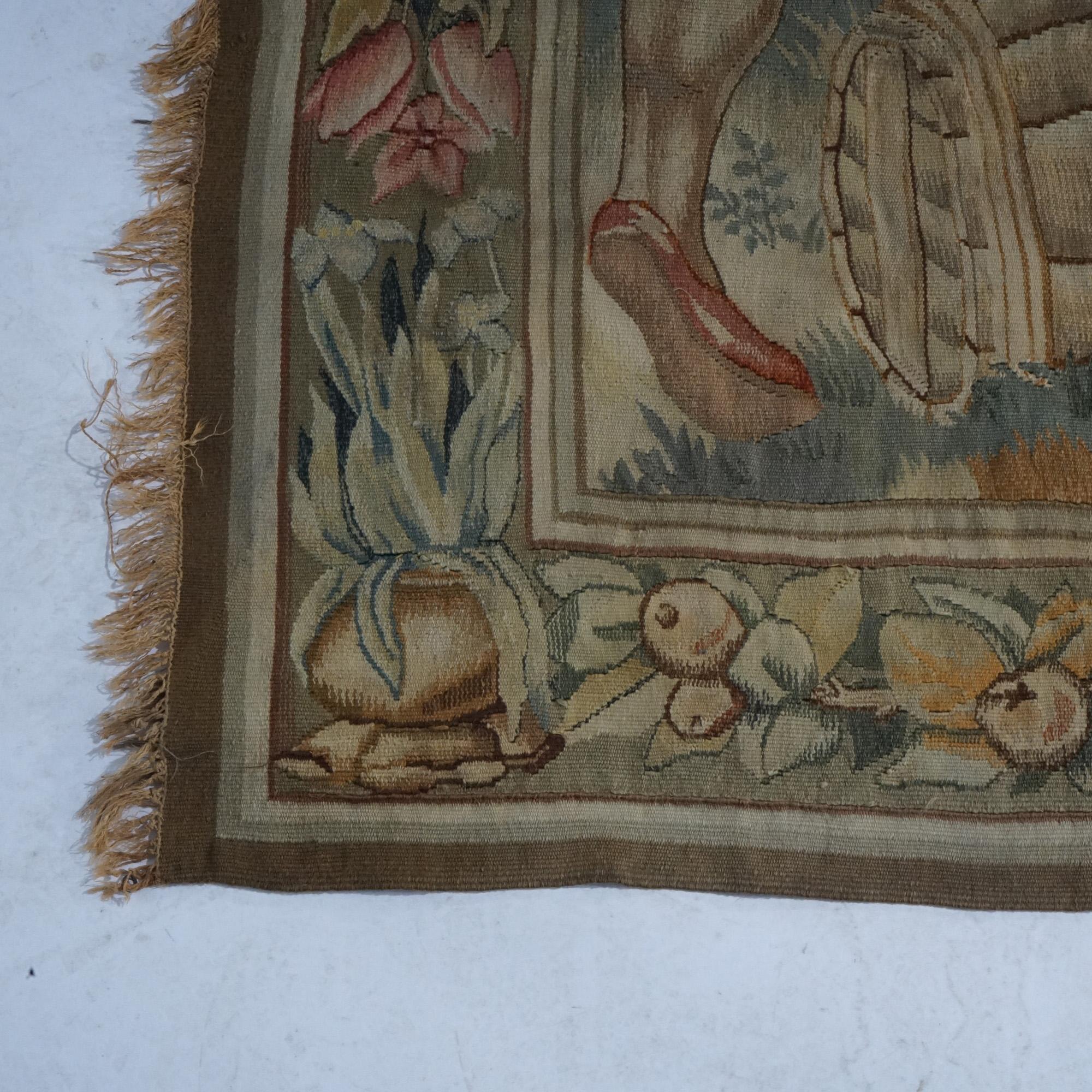 Antique Flemish Belgian Wall Tapestry with Genre Scene 19thC For Sale 3