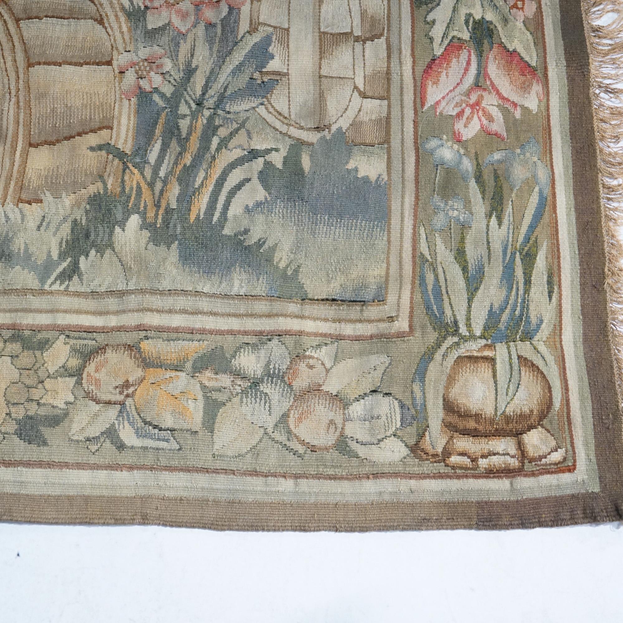 Antique Flemish Belgian Wall Tapestry with Genre Scene 19thC For Sale 4