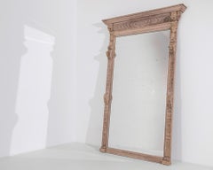 Antique Flemish Bleached Oak Mirror