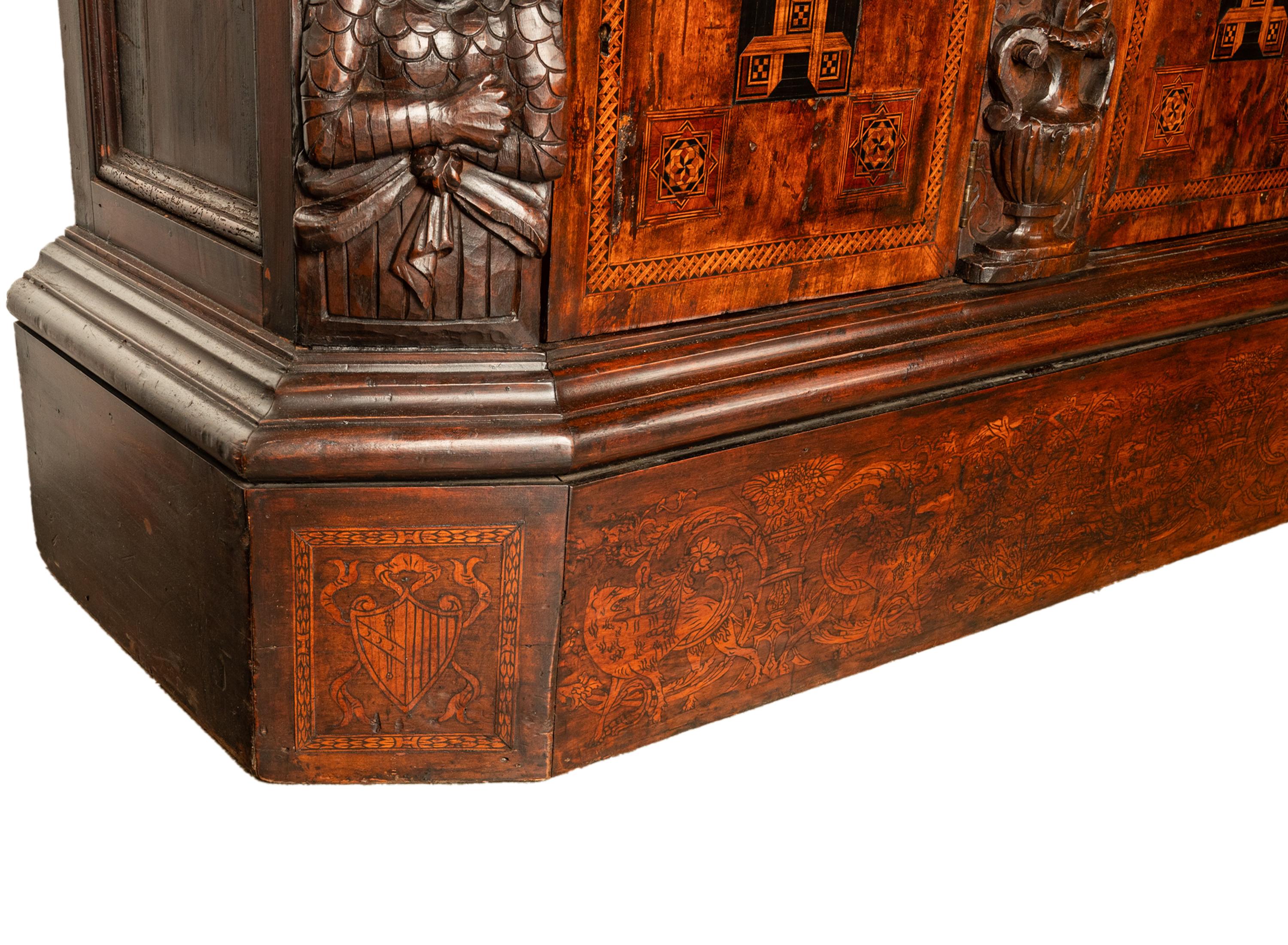Antique Cabinet de Manuscrit Royal Flamand / Hollandais en marqueterie de noyer:: vers 1680 en vente 8