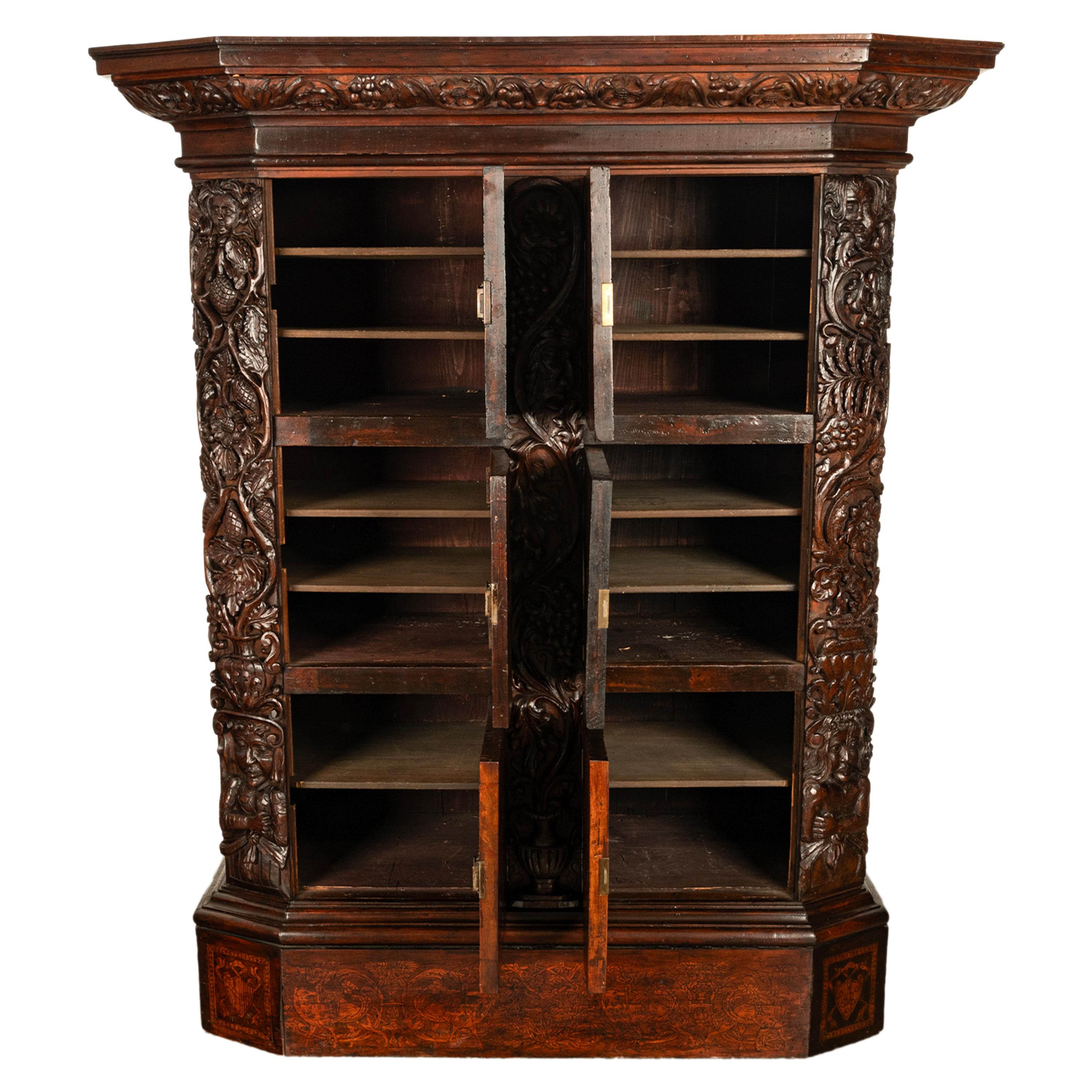 17ème siècle Antique Cabinet de Manuscrit Royal Flamand / Hollandais en marqueterie de noyer:: vers 1680 en vente