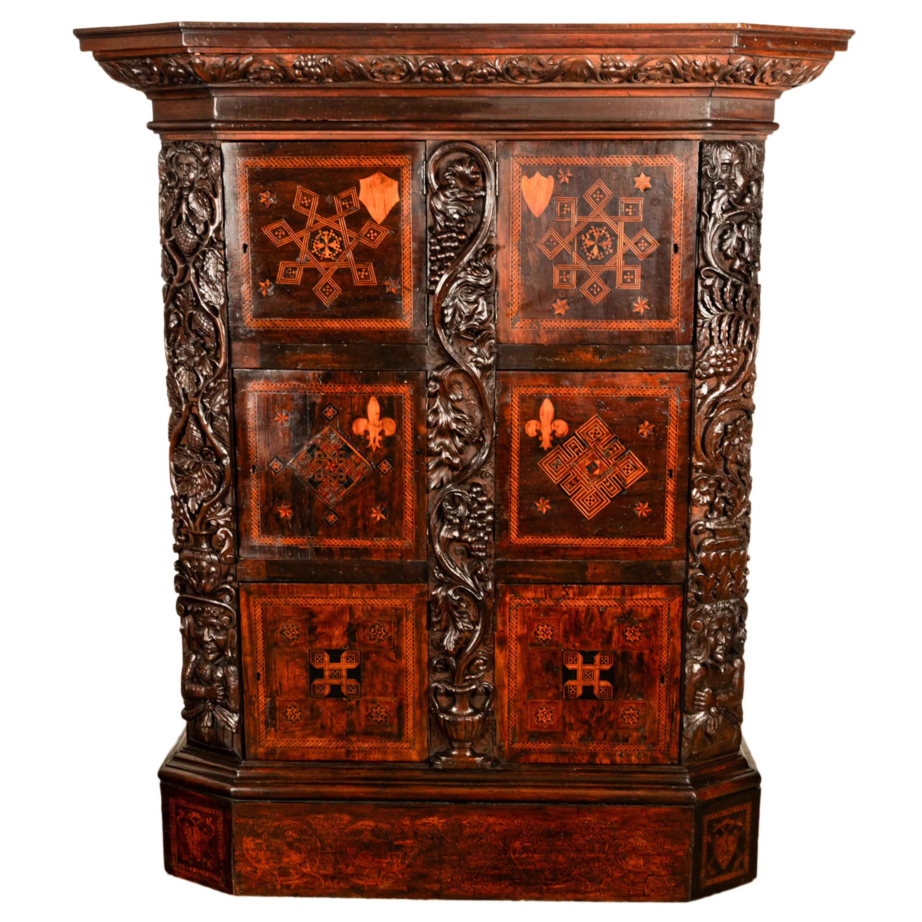 Antique Cabinet de Manuscrit Royal Flamand / Hollandais en marqueterie de noyer:: vers 1680 en vente 1