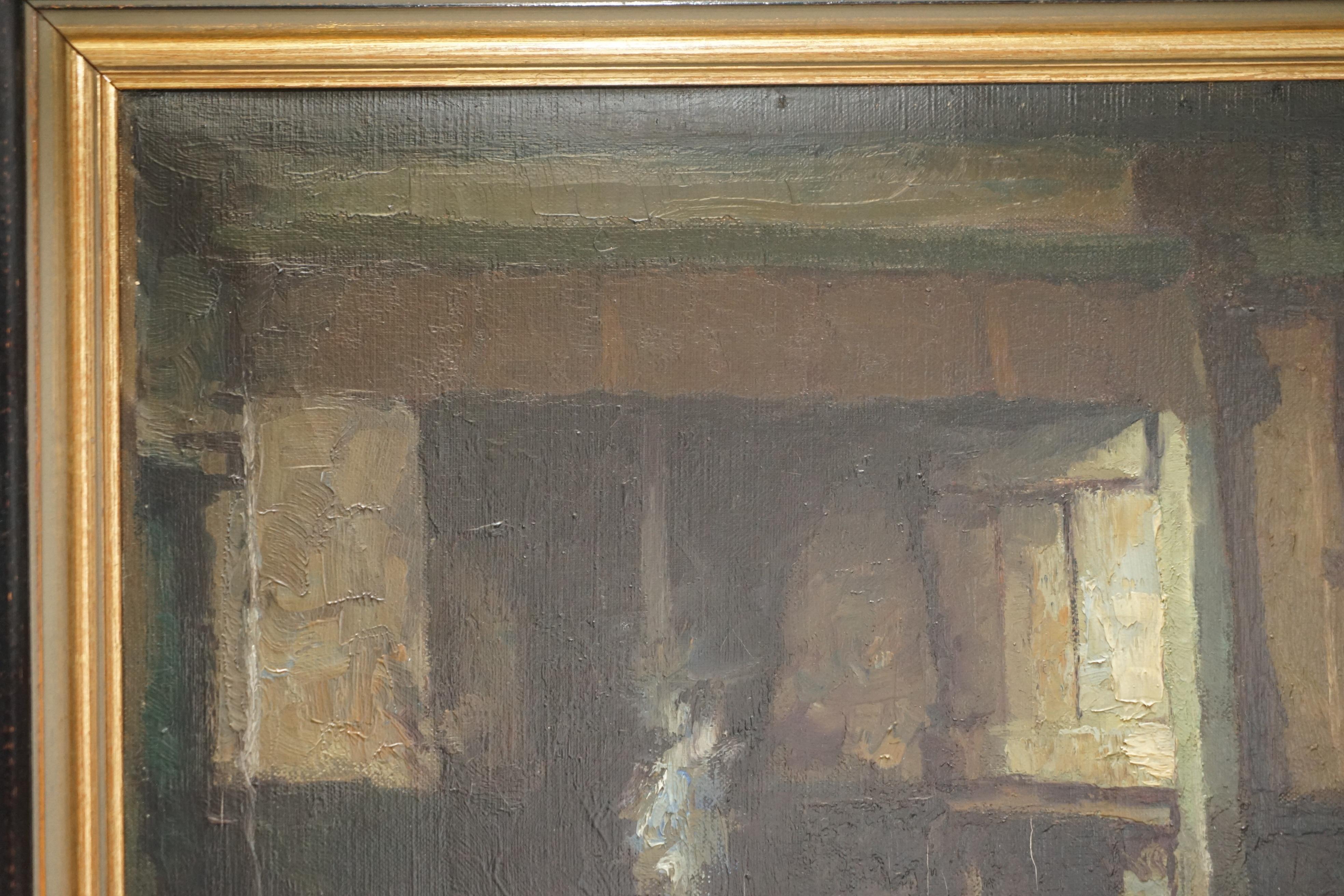 Ancienne peinture à l'huile flamande exposée dans un musée au petit musée, signée Demoen en vente 4