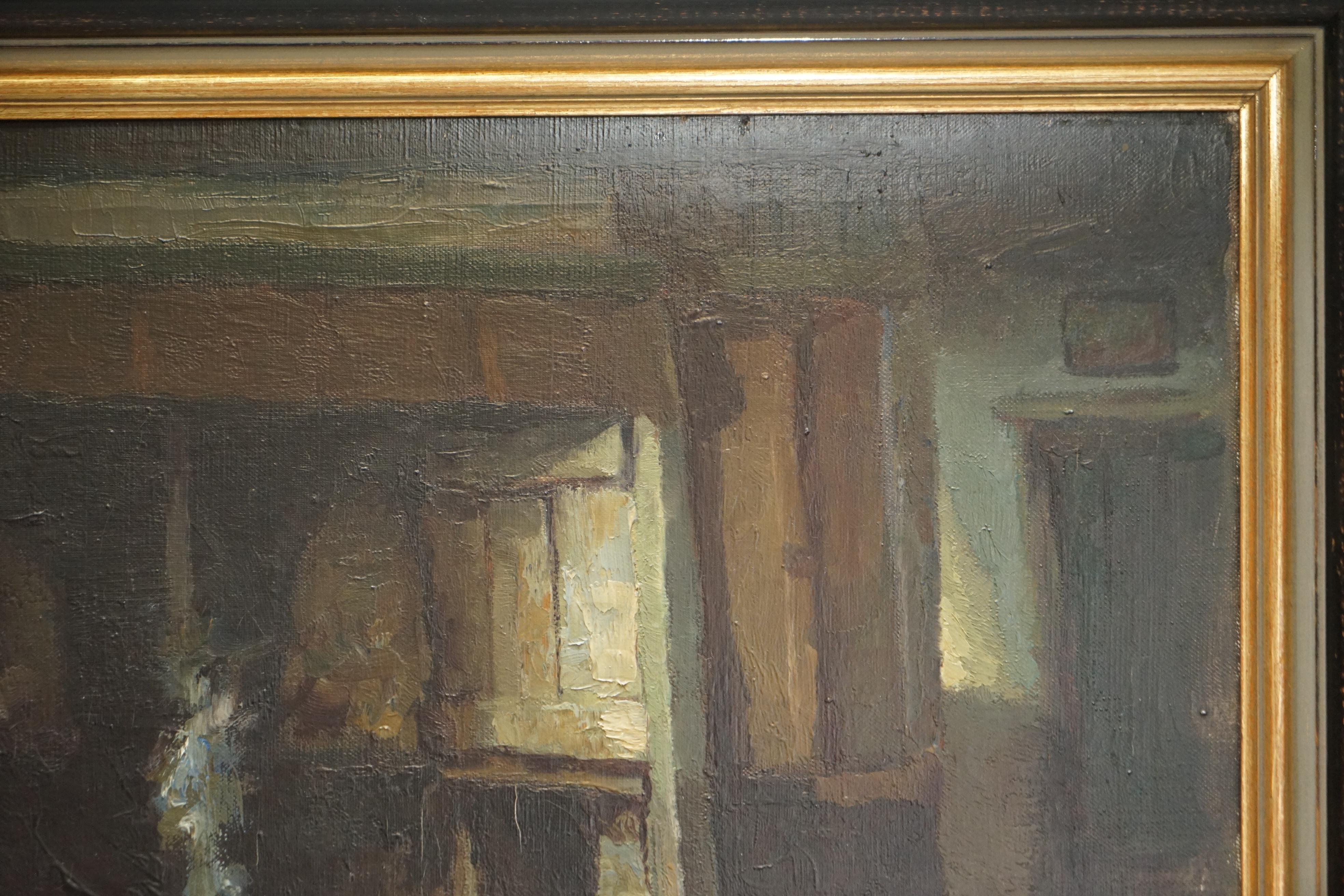 Ancienne peinture à l'huile flamande exposée dans un musée au petit musée, signée Demoen en vente 5