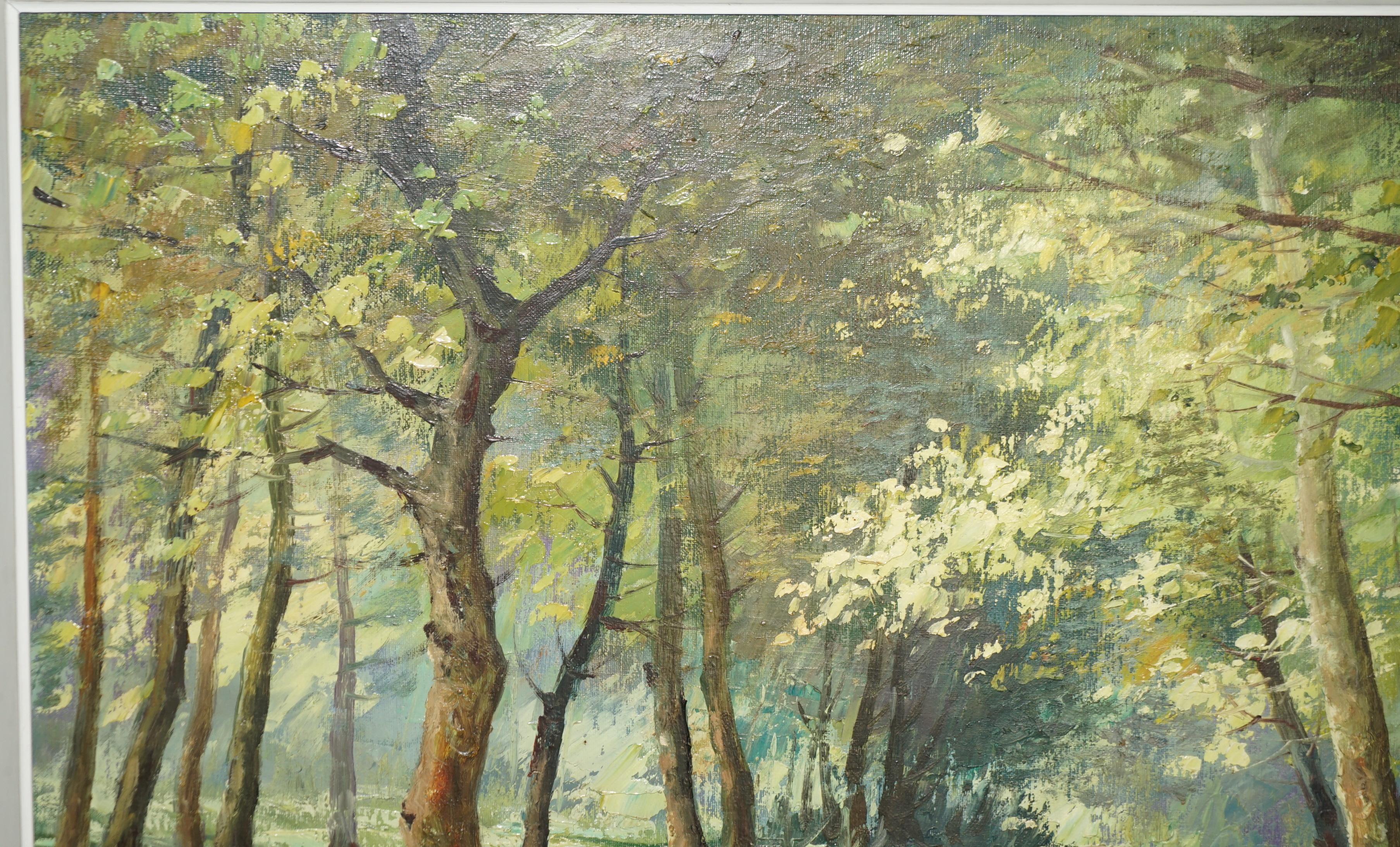 Ancienne peinture à l'huile flamande signée Faure Van Overbroek, Scène rurale, vers 1880 en vente 3
