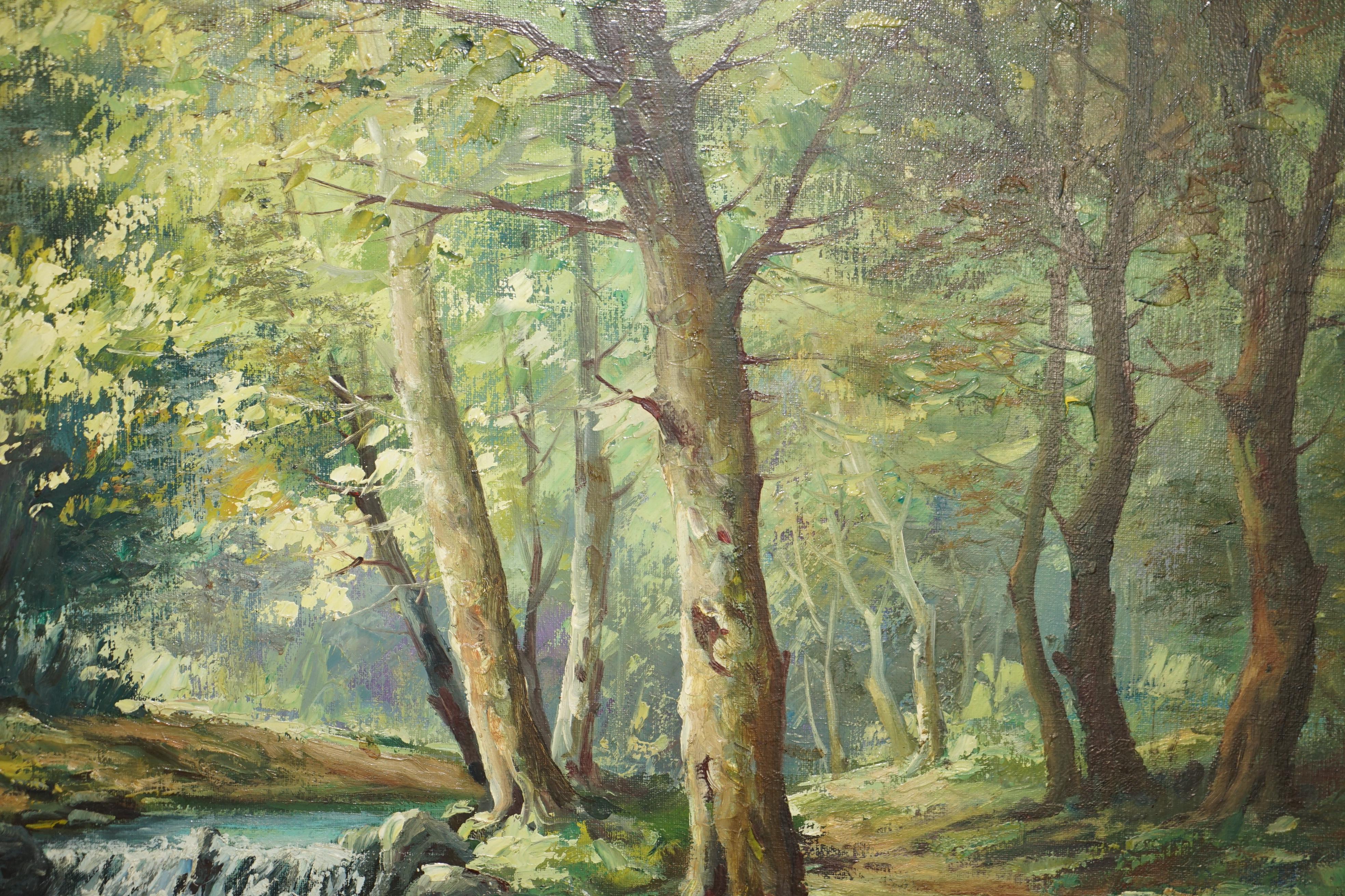 Ancienne peinture à l'huile flamande signée Faure Van Overbroek, Scène rurale, vers 1880 en vente 6