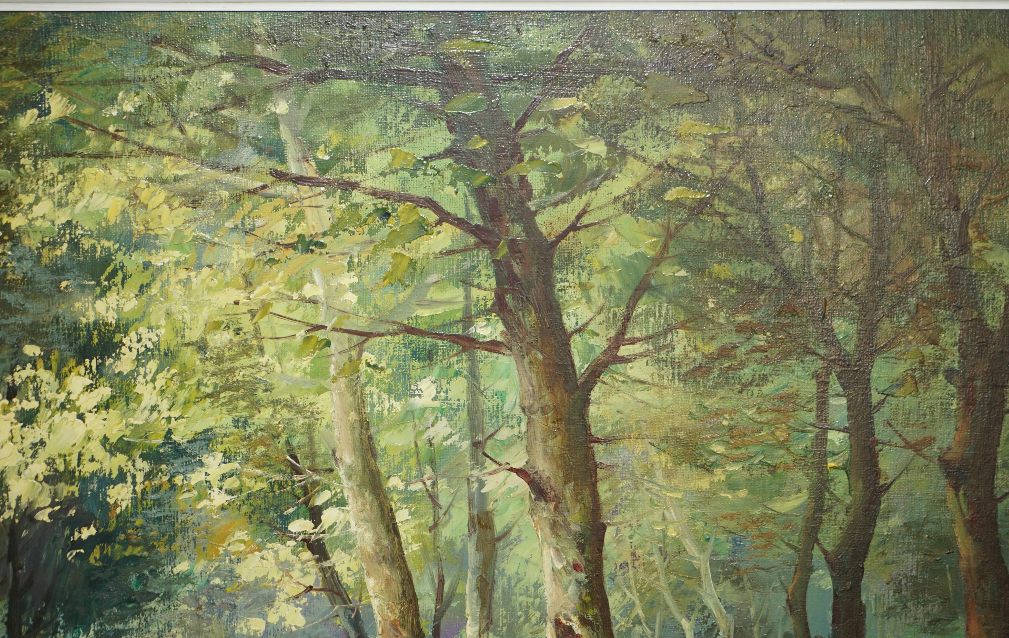 Ancienne peinture à l'huile flamande signée Faure Van Overbroek, Scène rurale, vers 1880 en vente 8