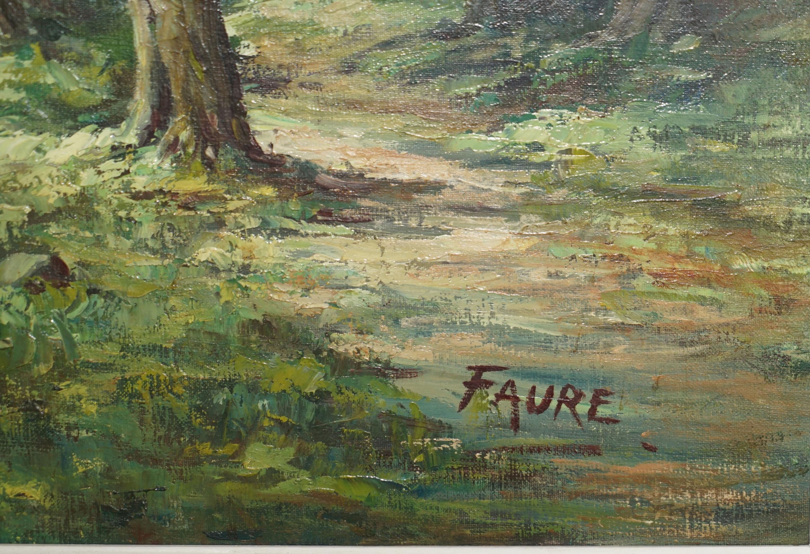 Ancienne peinture à l'huile flamande signée Faure Van Overbroek, Scène rurale, vers 1880 en vente 12