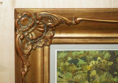 Antique Flemish Oil Painting Signed Faure Van Overbroek circa 1880 Rural Scene